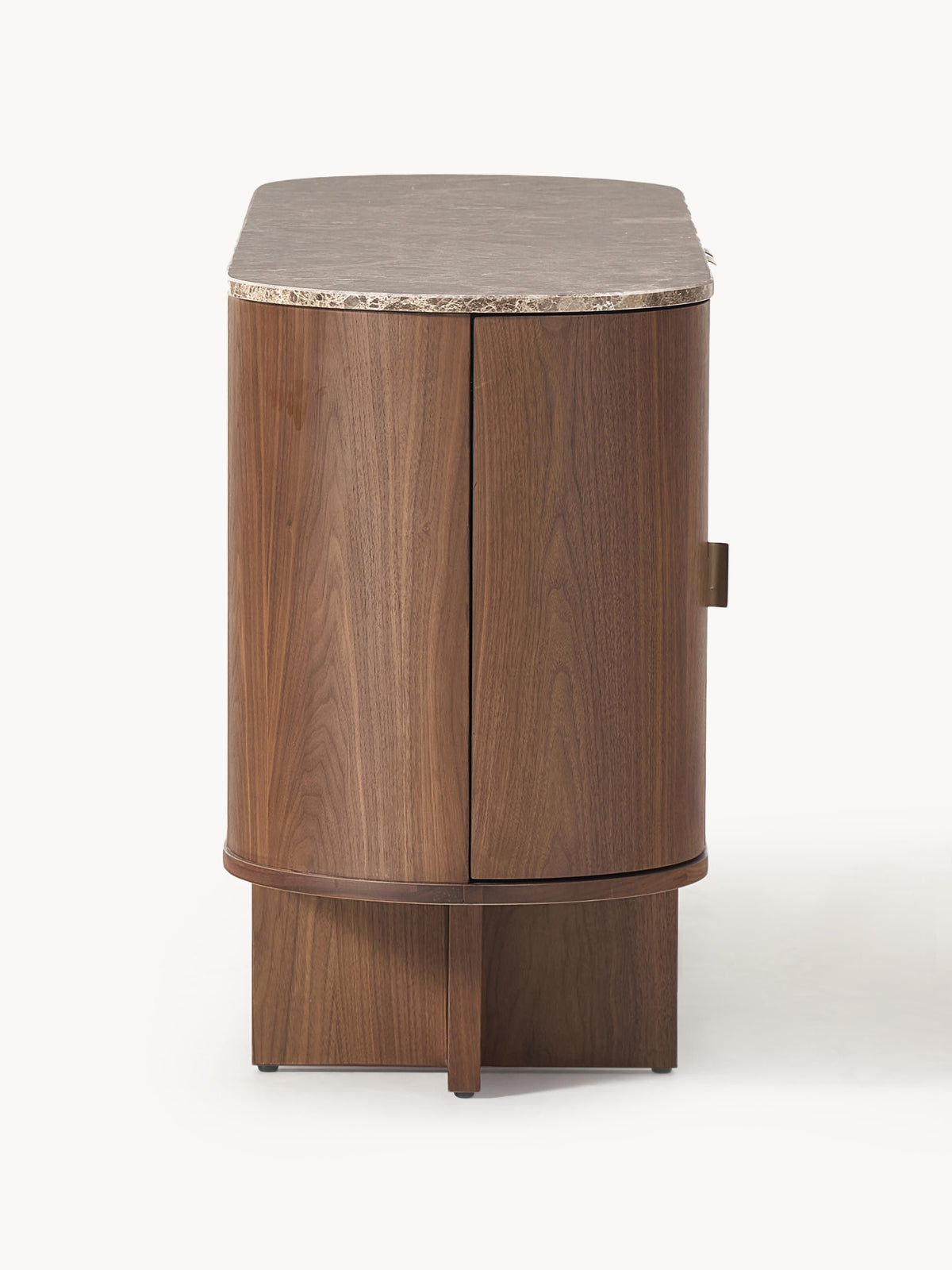 Zumi Wooden Sideboard with Rounded Corners and Marble Top