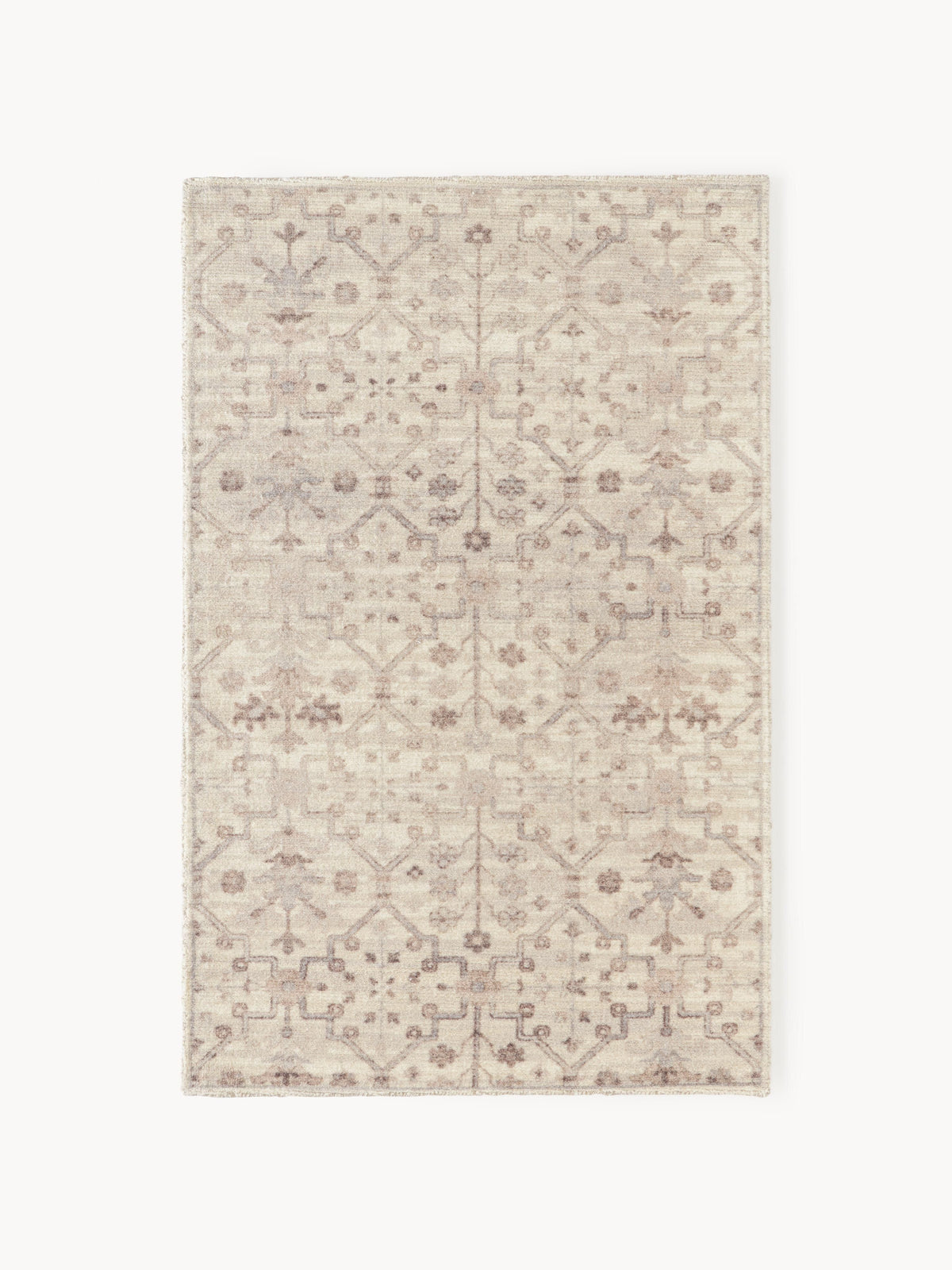 Gallery image 1 - Hand-Woven Low-Pile Rug Rosalie with Ornaments