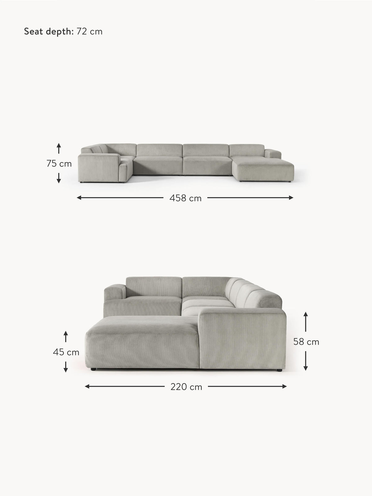 Melva XL Corduroy Sofa