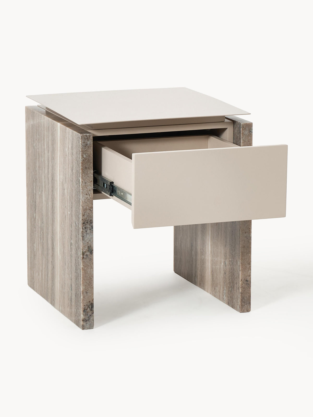 Bruce Marble and Metal Bedside Table