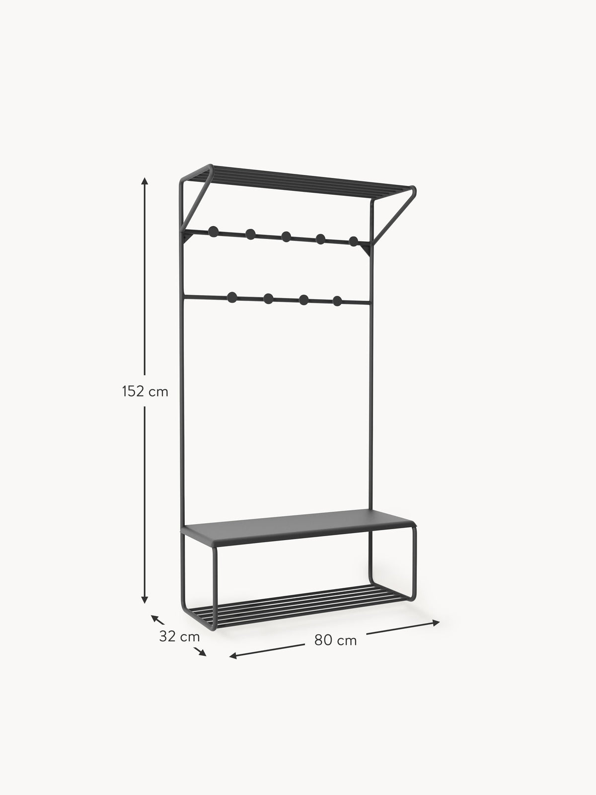 Nash Wall-Mounted Metal Coat Rack