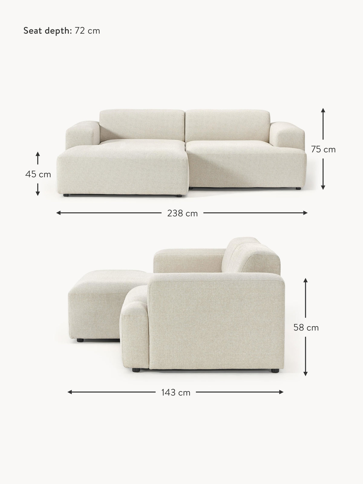 Melva Corner Sofa (3-seater)