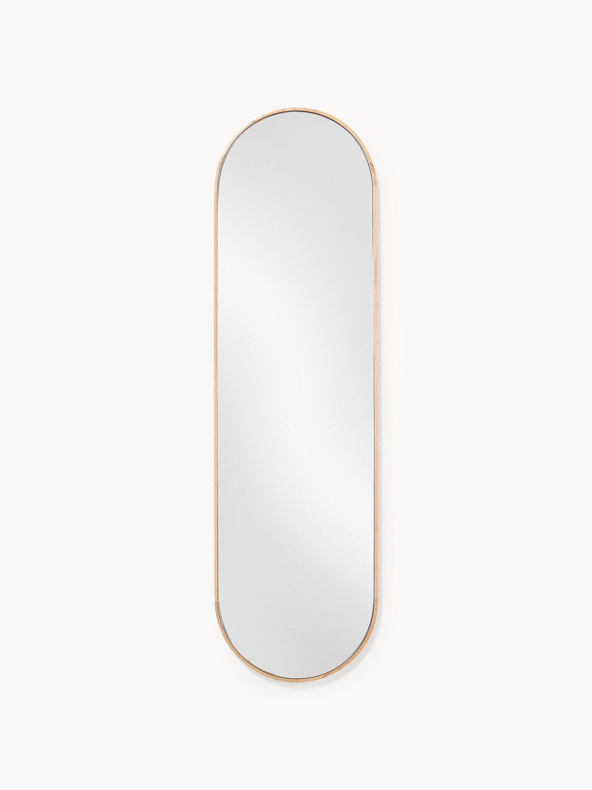 Gallery image 1 - Oval Full-Length Wall Mirror Avery with Oak Wood Frame