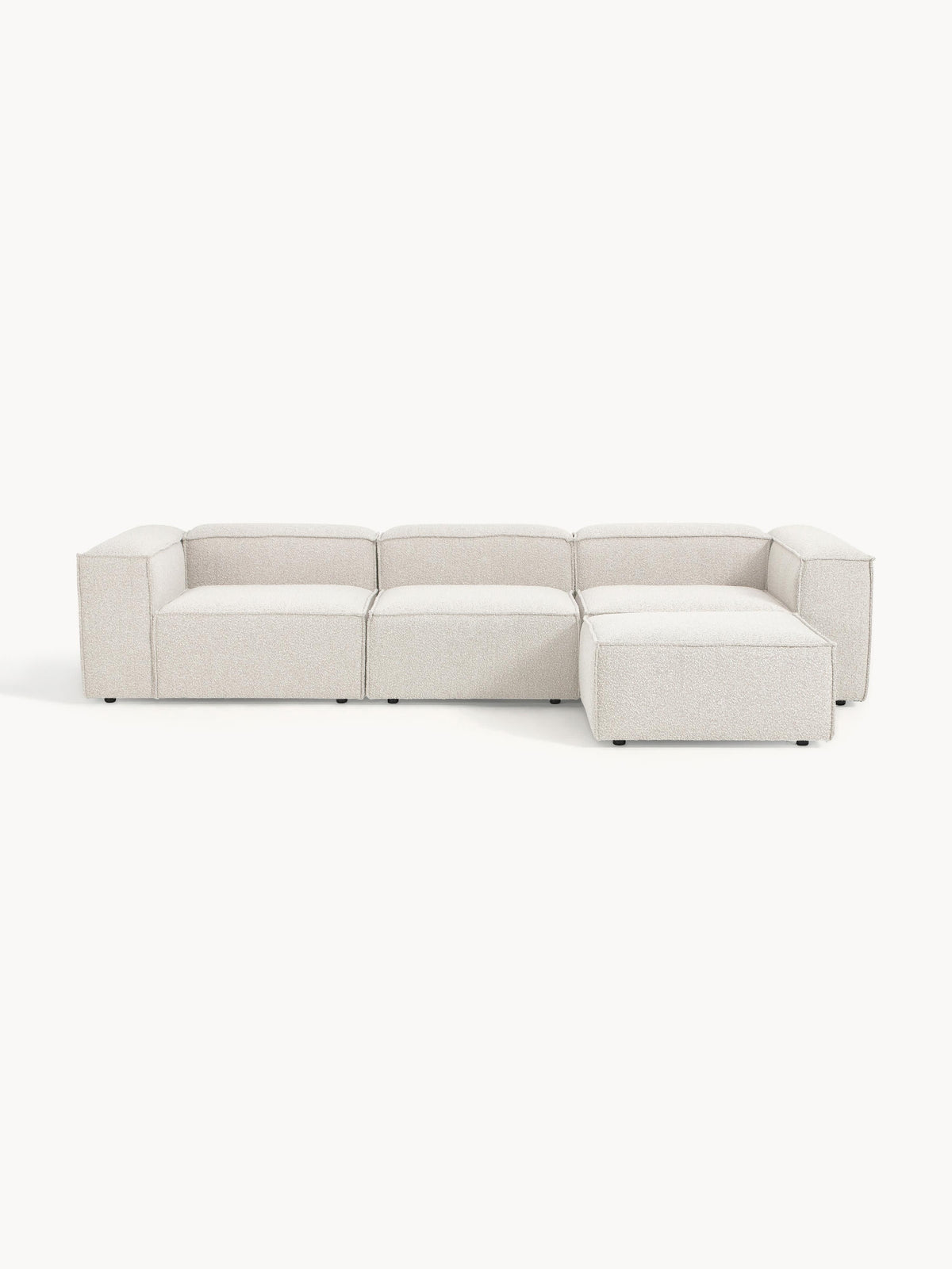Gallery image 1 - Bouclé Modular Sofa Lennon (4-seater) with Ottoman (left/right)