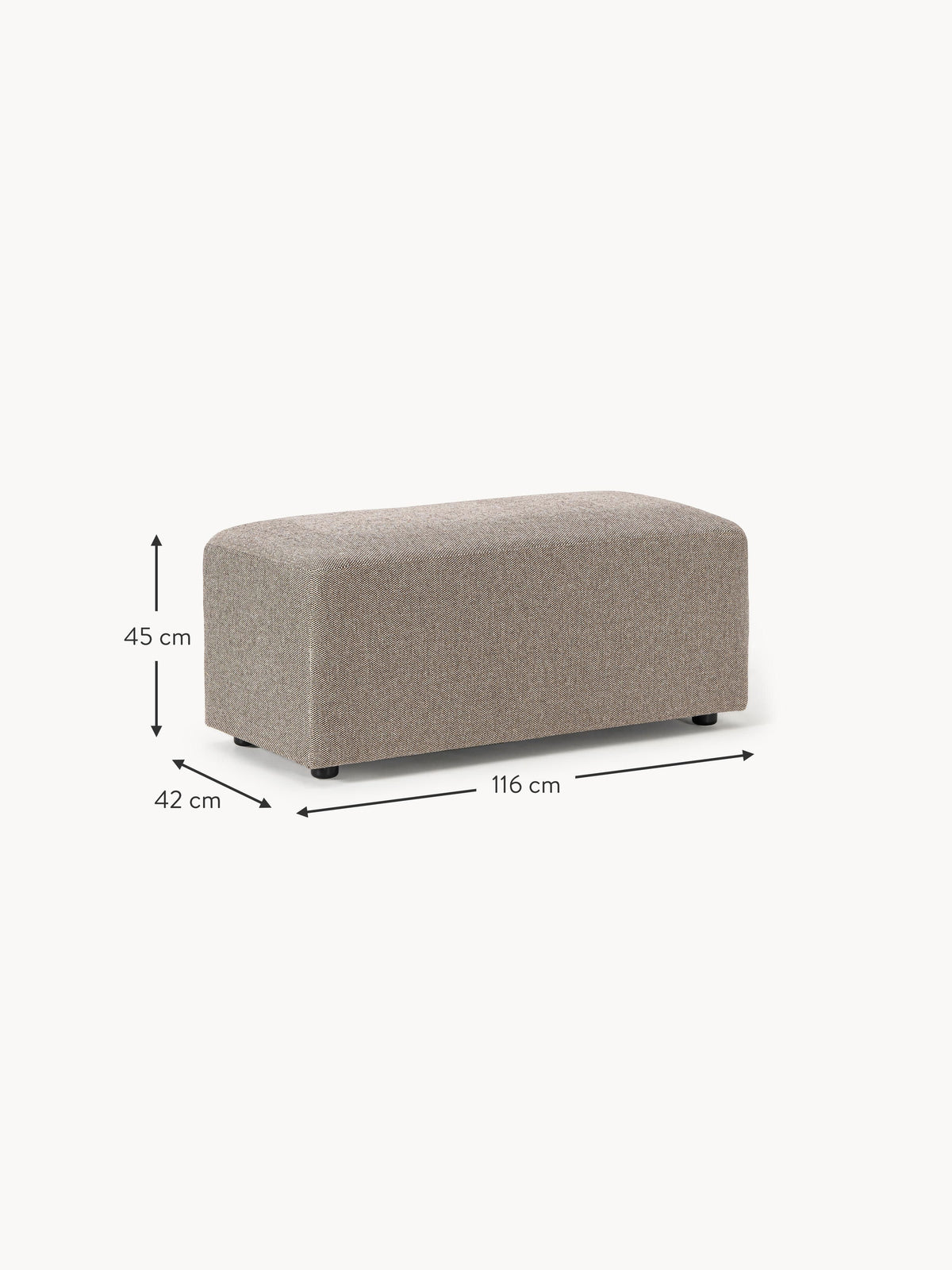 Melva Ottoman, W 99 x D 42 cm
