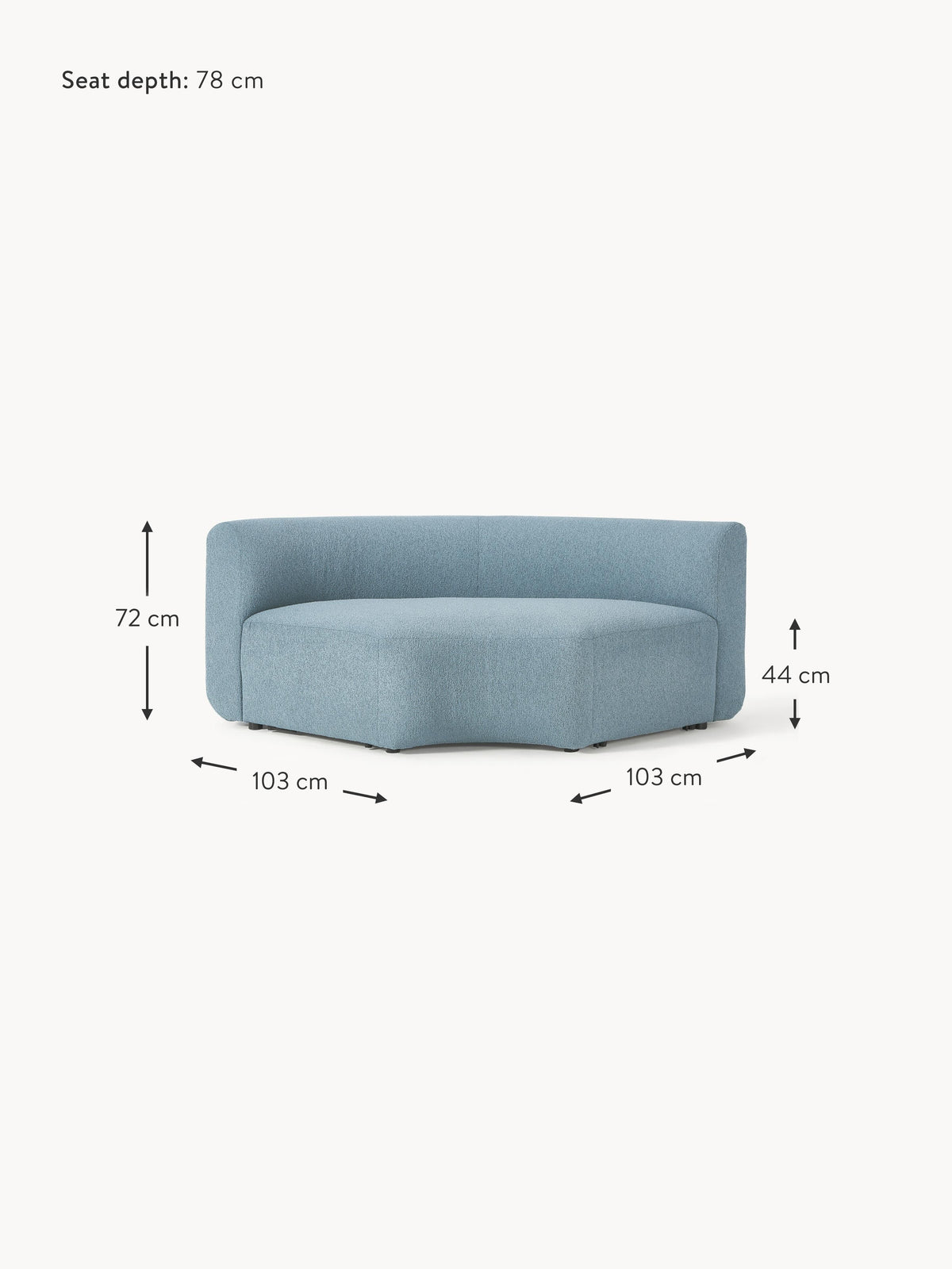 Sofia Round Bouclé Corner Module