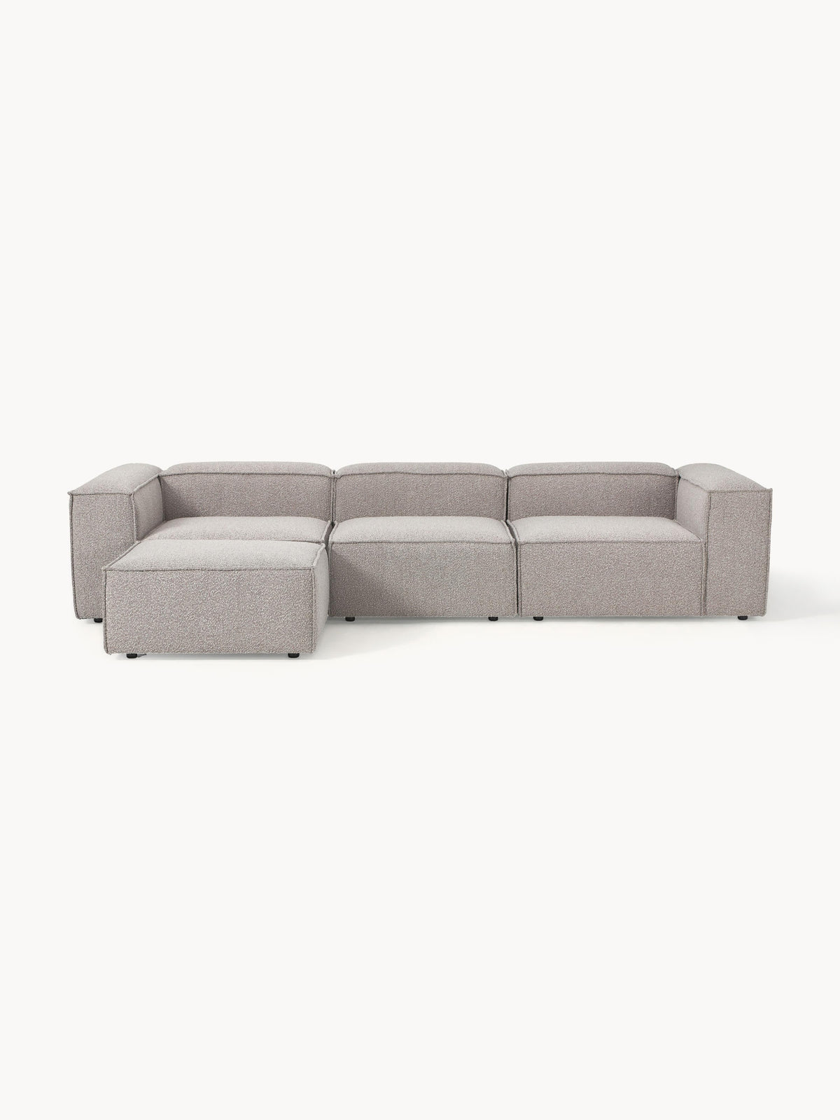 Lennon Bouclé Modular Sofa (4-seater) with Ottoman (left/right)