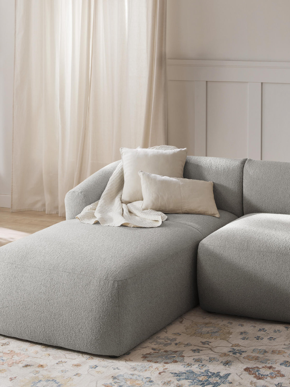 Sofia Bouclé Corner Chaise Module