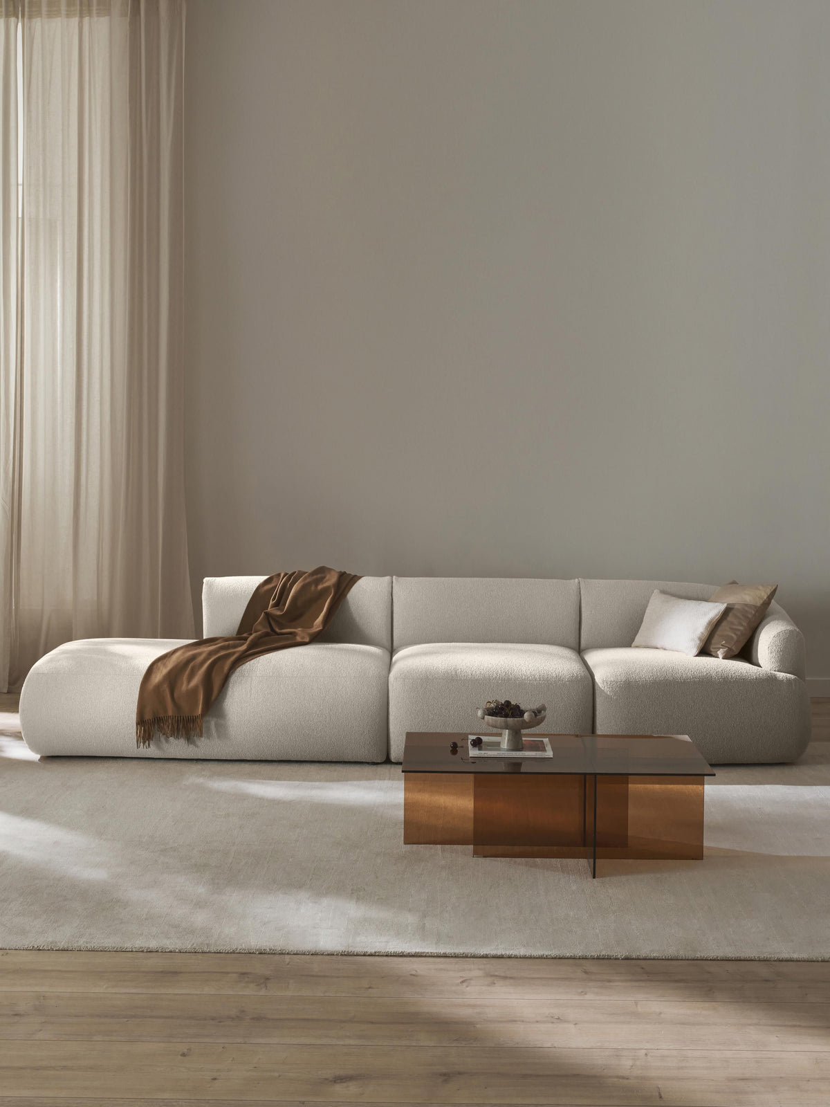 Sofia Modular Bouclé Chaise (4-seater)