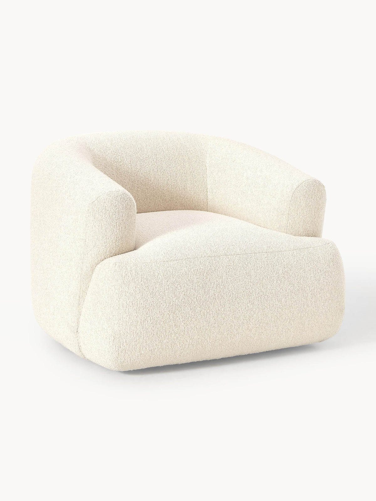 Alto Bouclé Upholstered Stool with Storage Space
