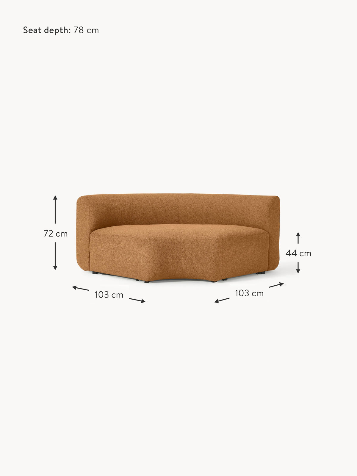 Sofia Round Bouclé Corner Module