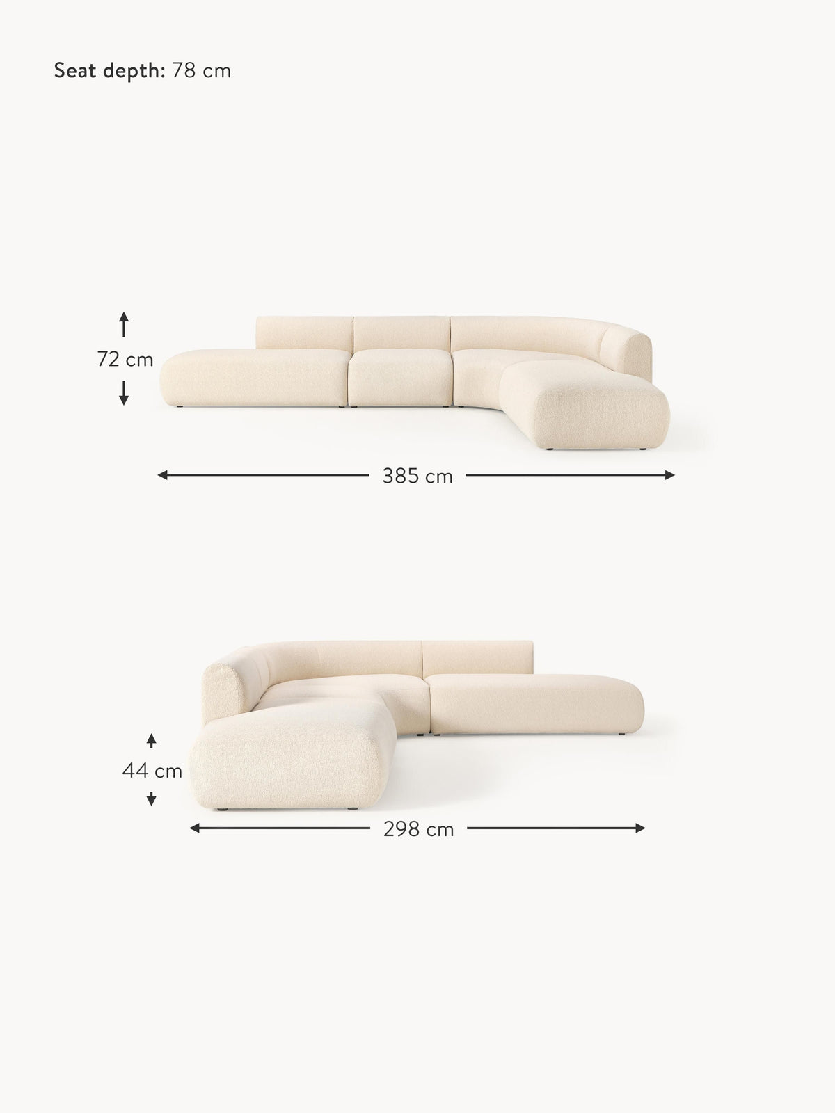 Sofia XL Modular Bouclé Corner Sofa