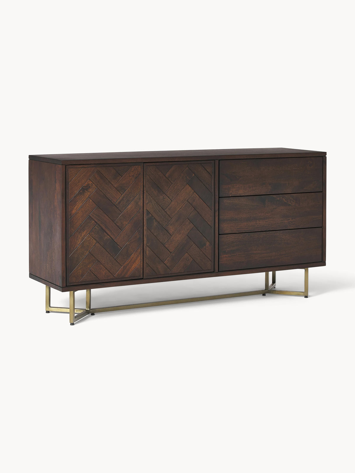 Gallery image 1 - Mango Wood Sideboard Luca with Herringbone Pattern