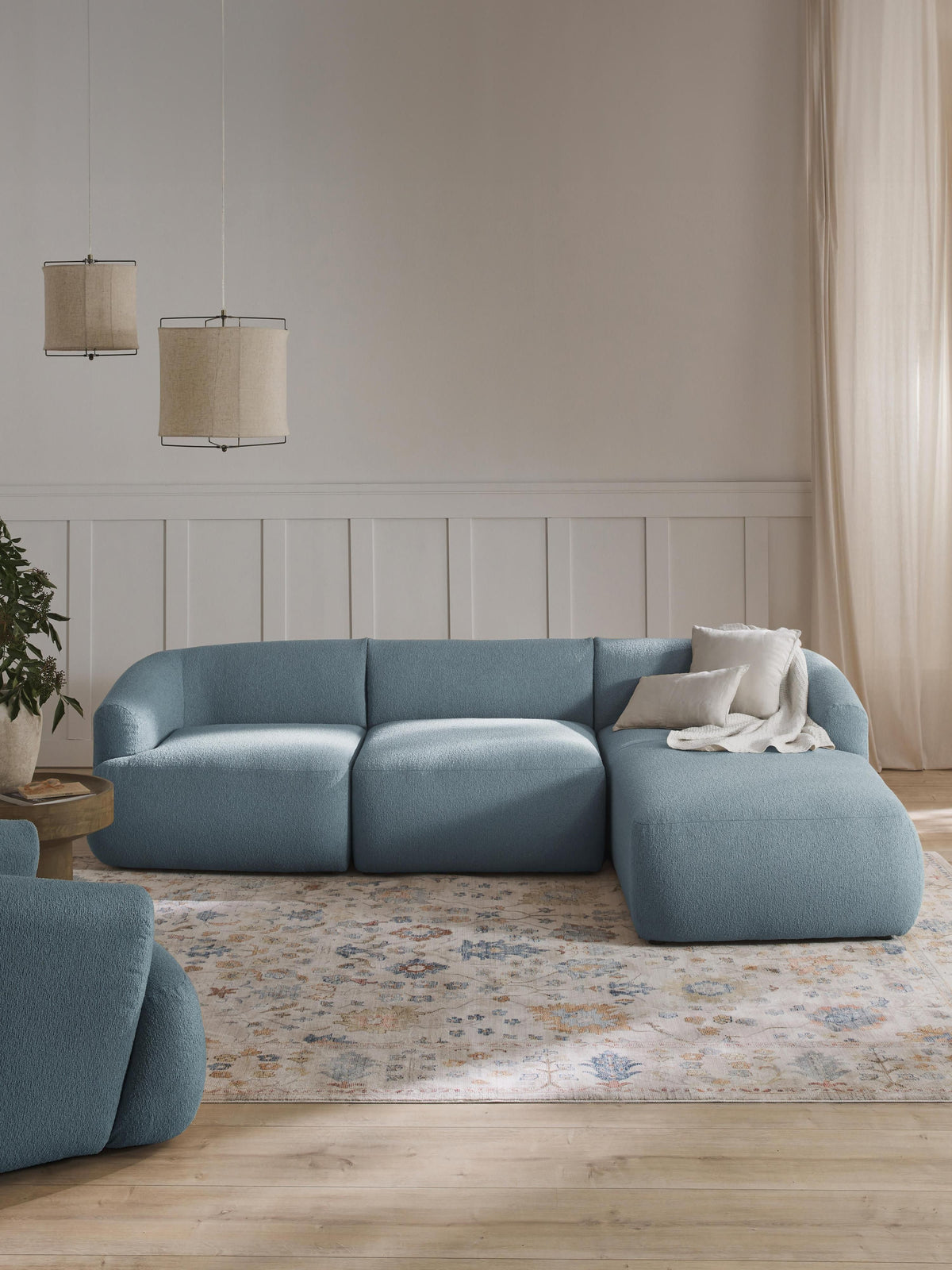 Sofia Modular Bouclé Corner Sofa (4-seater)