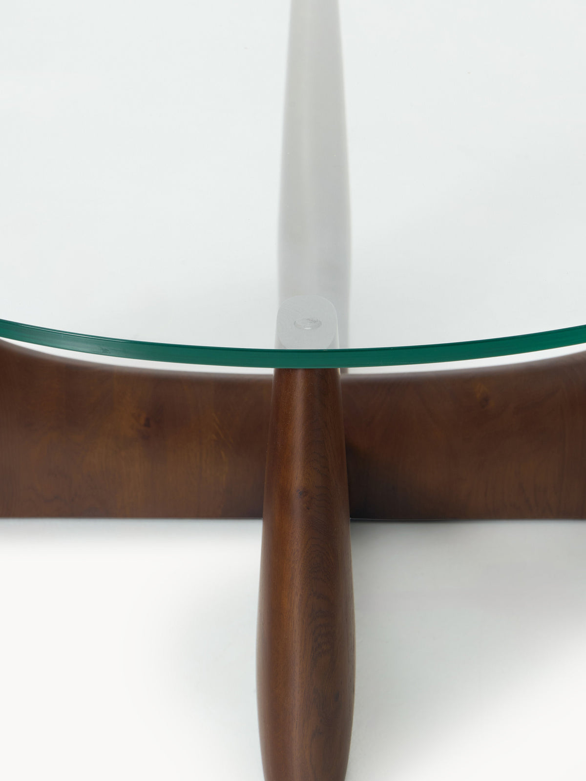 Miya Round Wooden Coffee Table with Glass Top