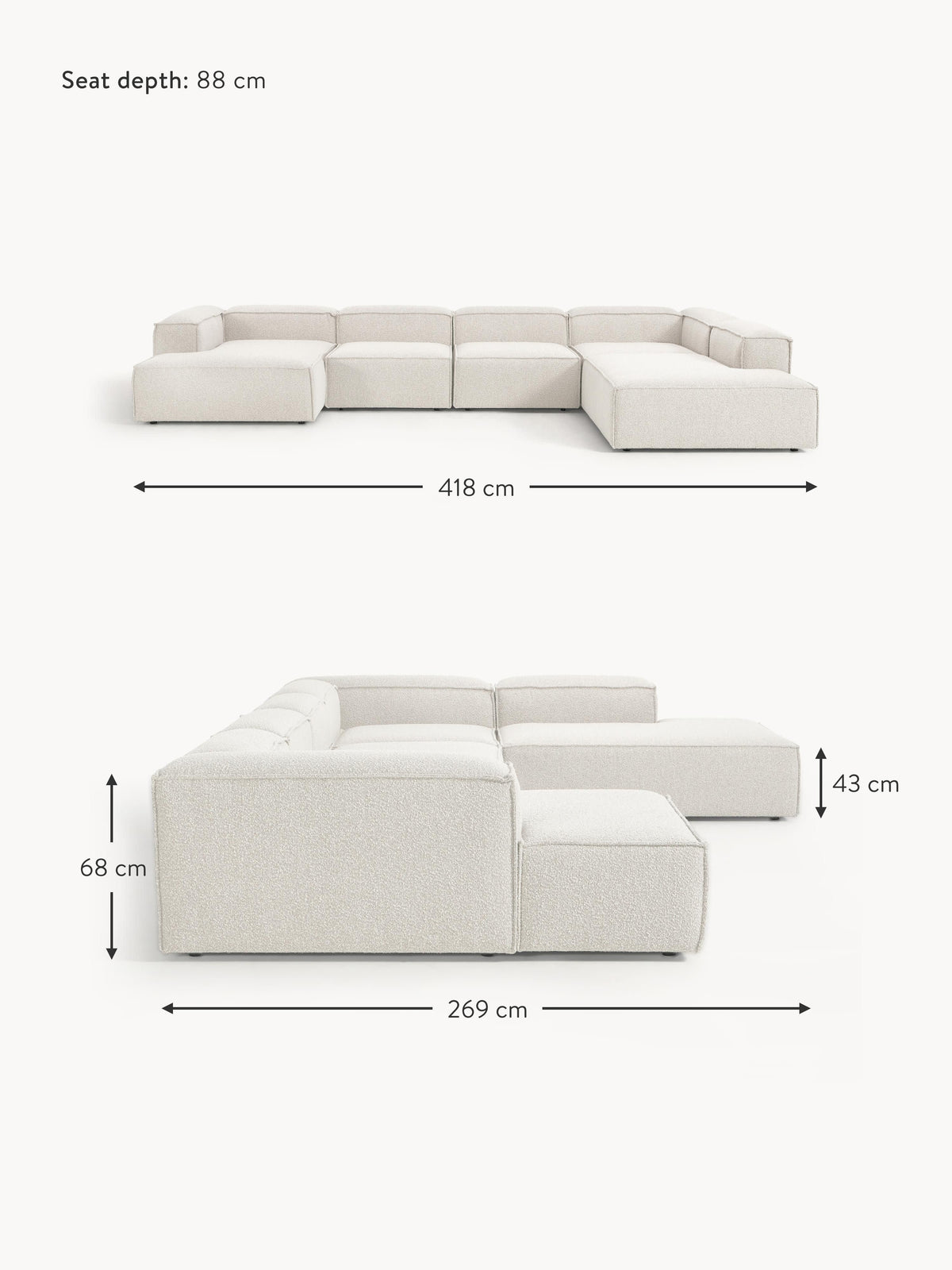 Lennon XL Bouclé Modular Sofa