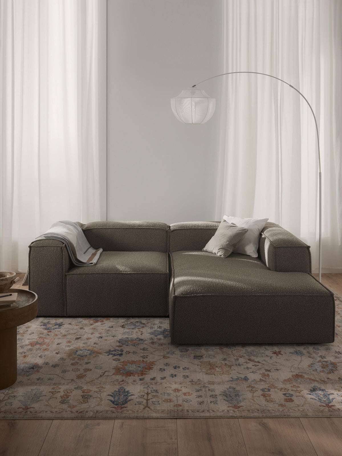 Lennon Bouclé Modular Corner Sofa (3-seater)