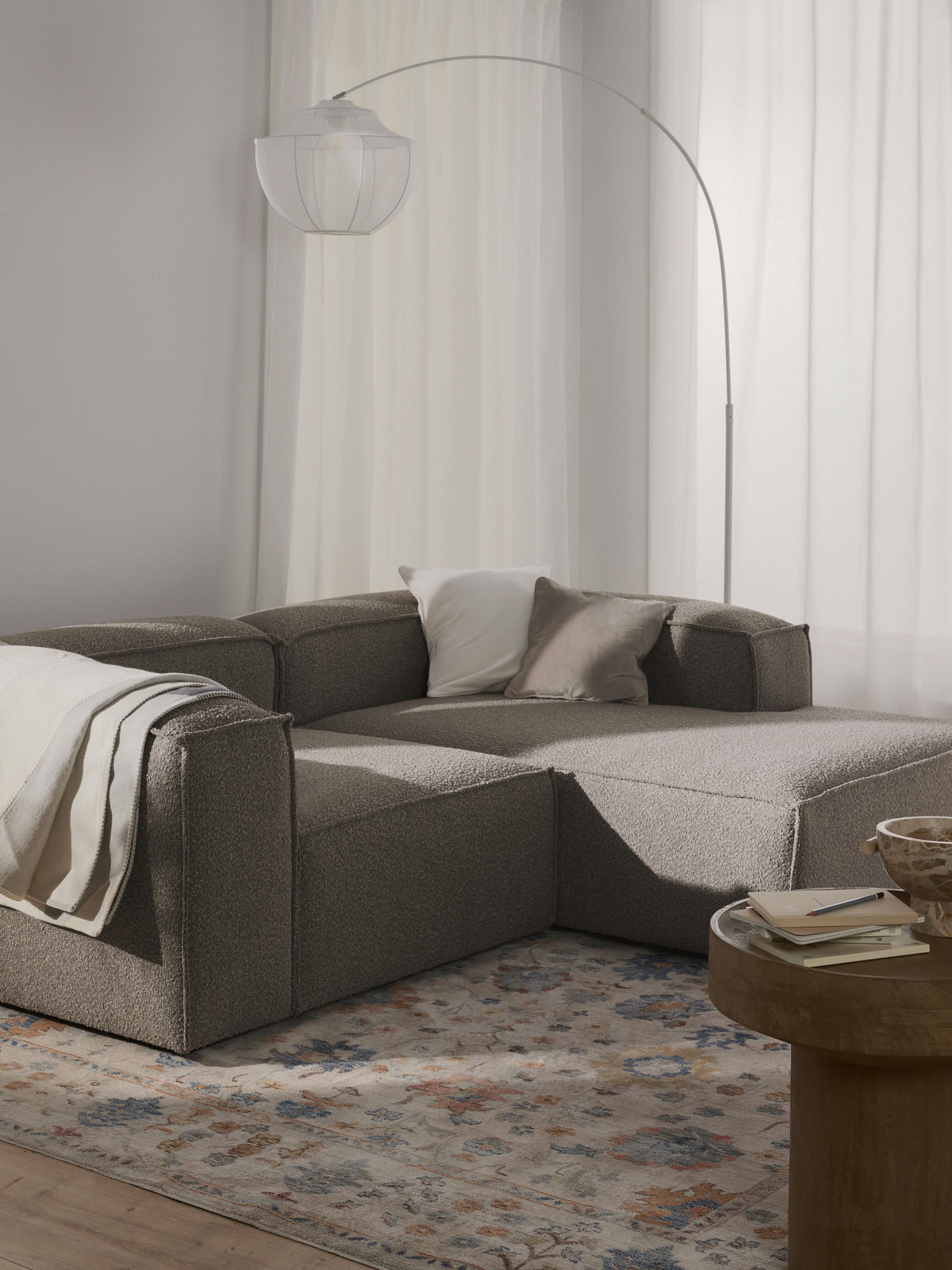 Lennon Bouclé Modular Corner Sofa (3-seater)