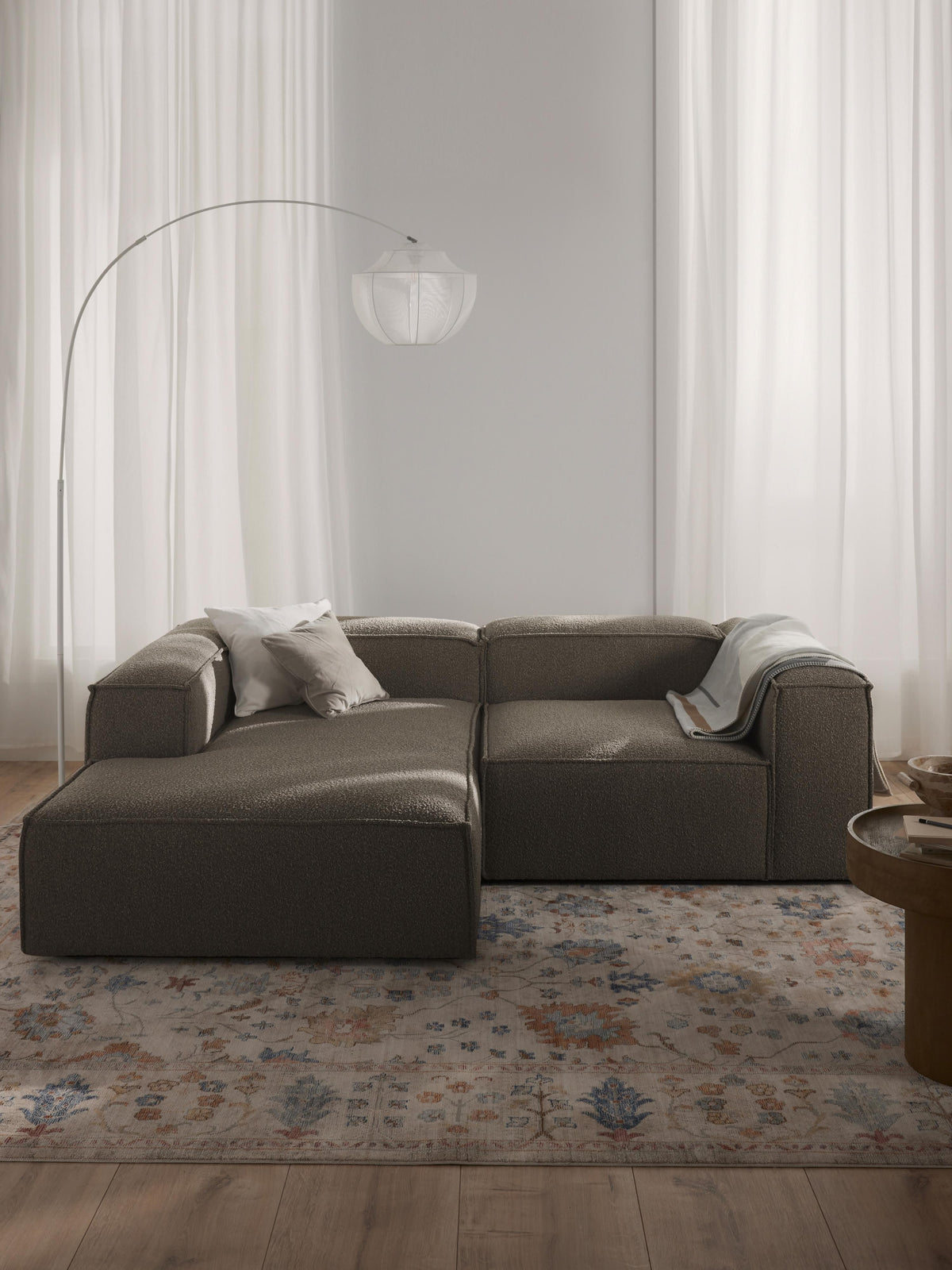 Lennon Bouclé Modular Corner Sofa (3-seater)