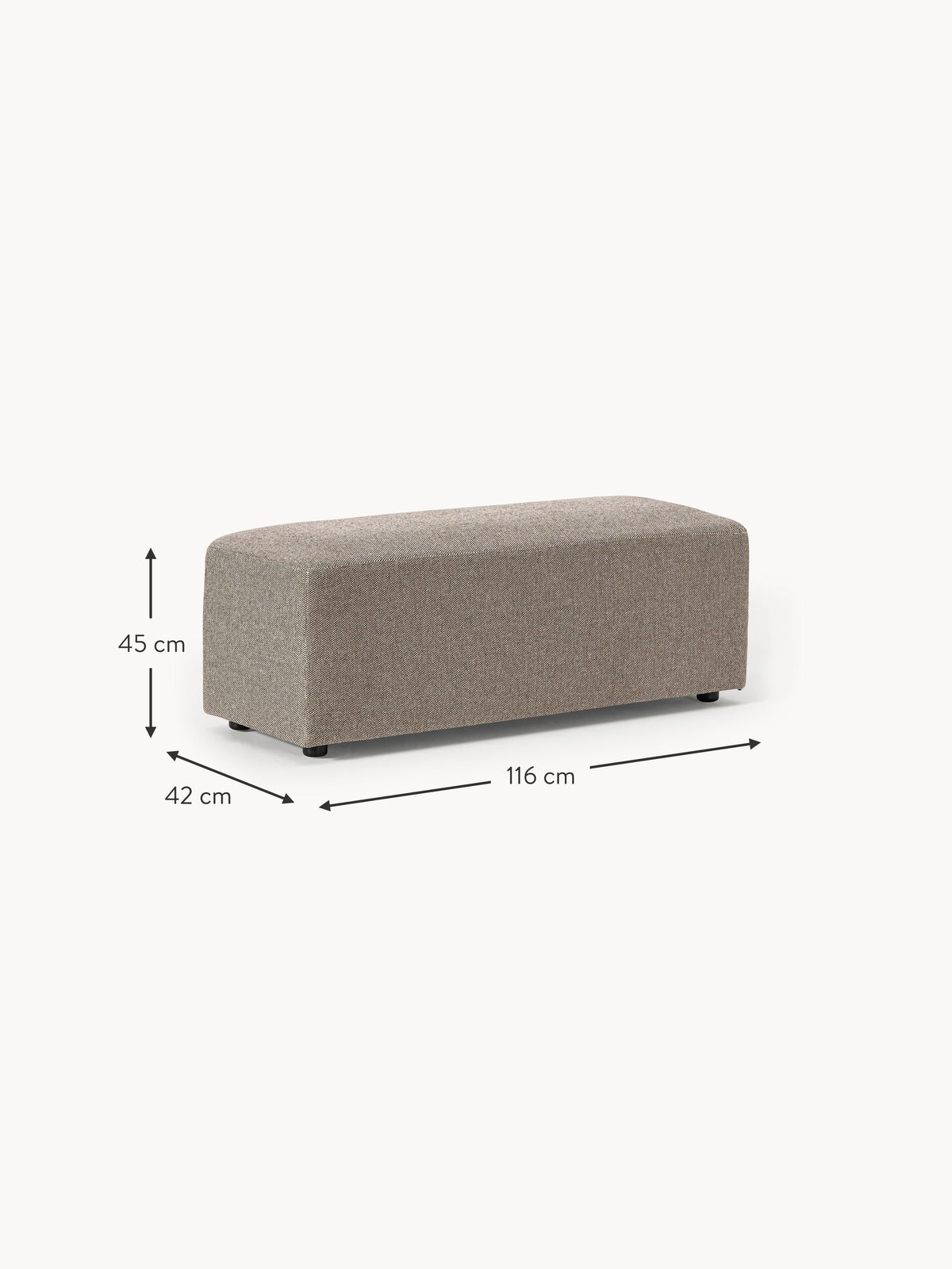 Melva XL Ottoman, W 116 x D 42 cm