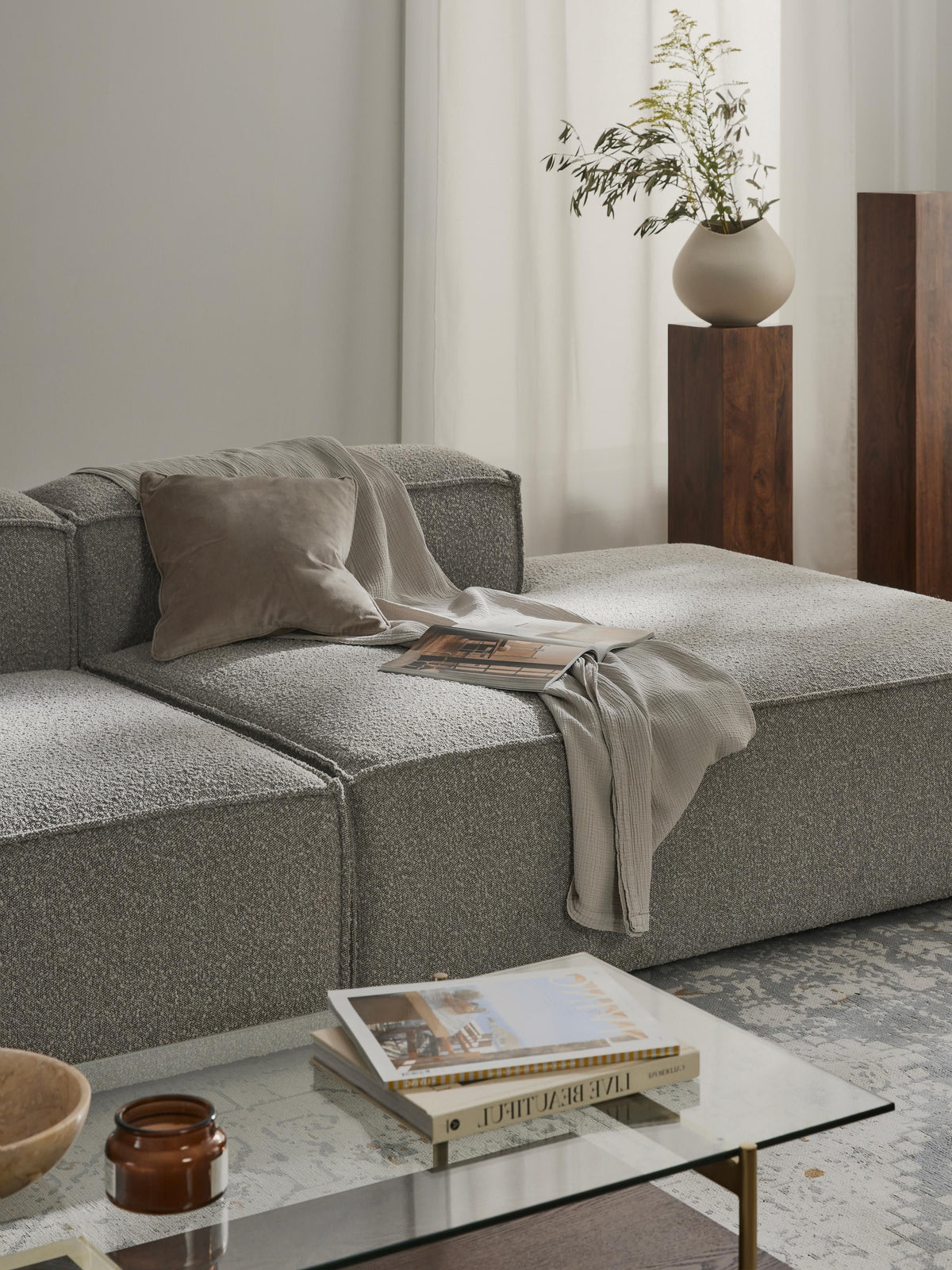 Lennon Bouclé Modular XL Ottoman