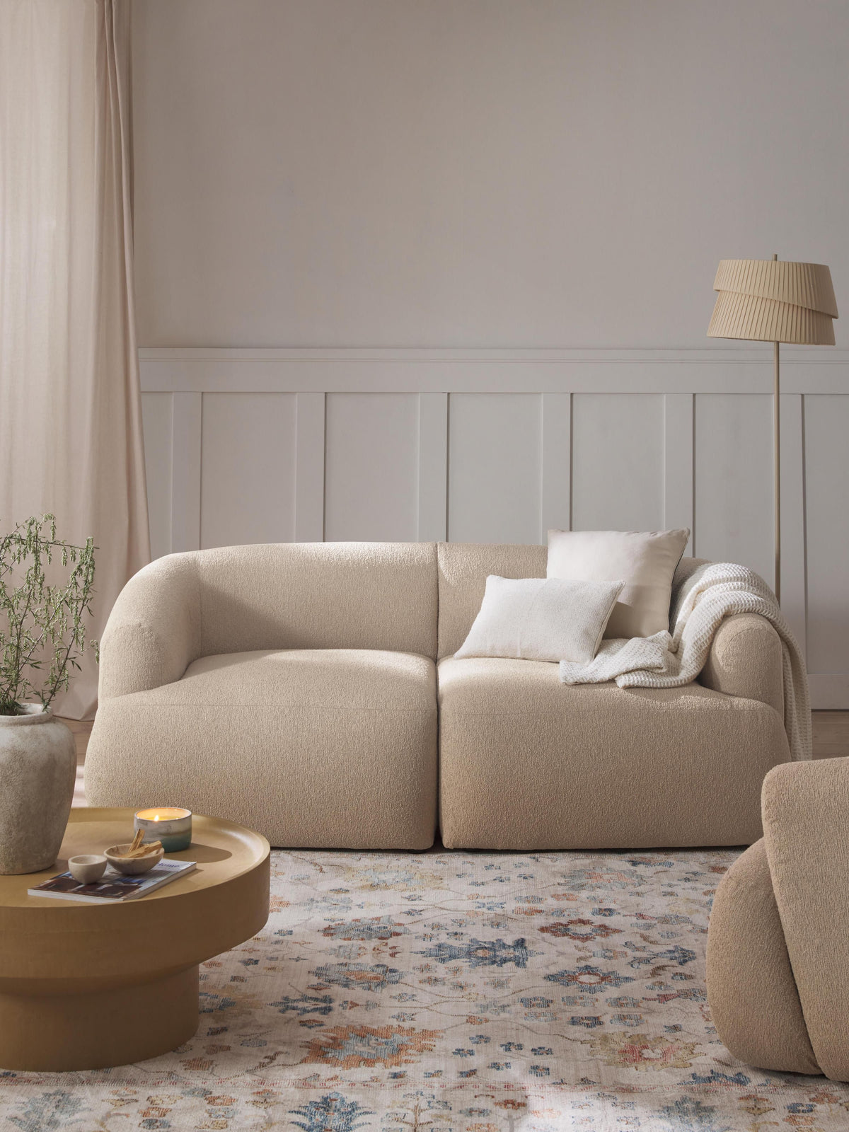 Sofia Modular Bouclé Sofa (2-seater)