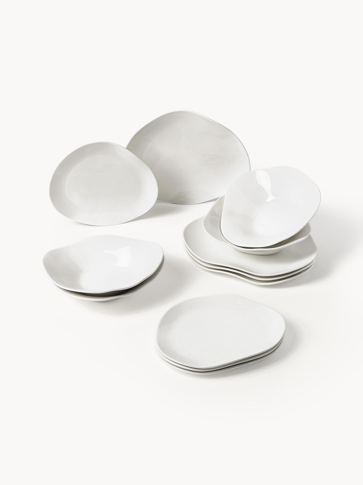 Gallery image 1 - Organic Shaped Porcelain Tableware Set Joana