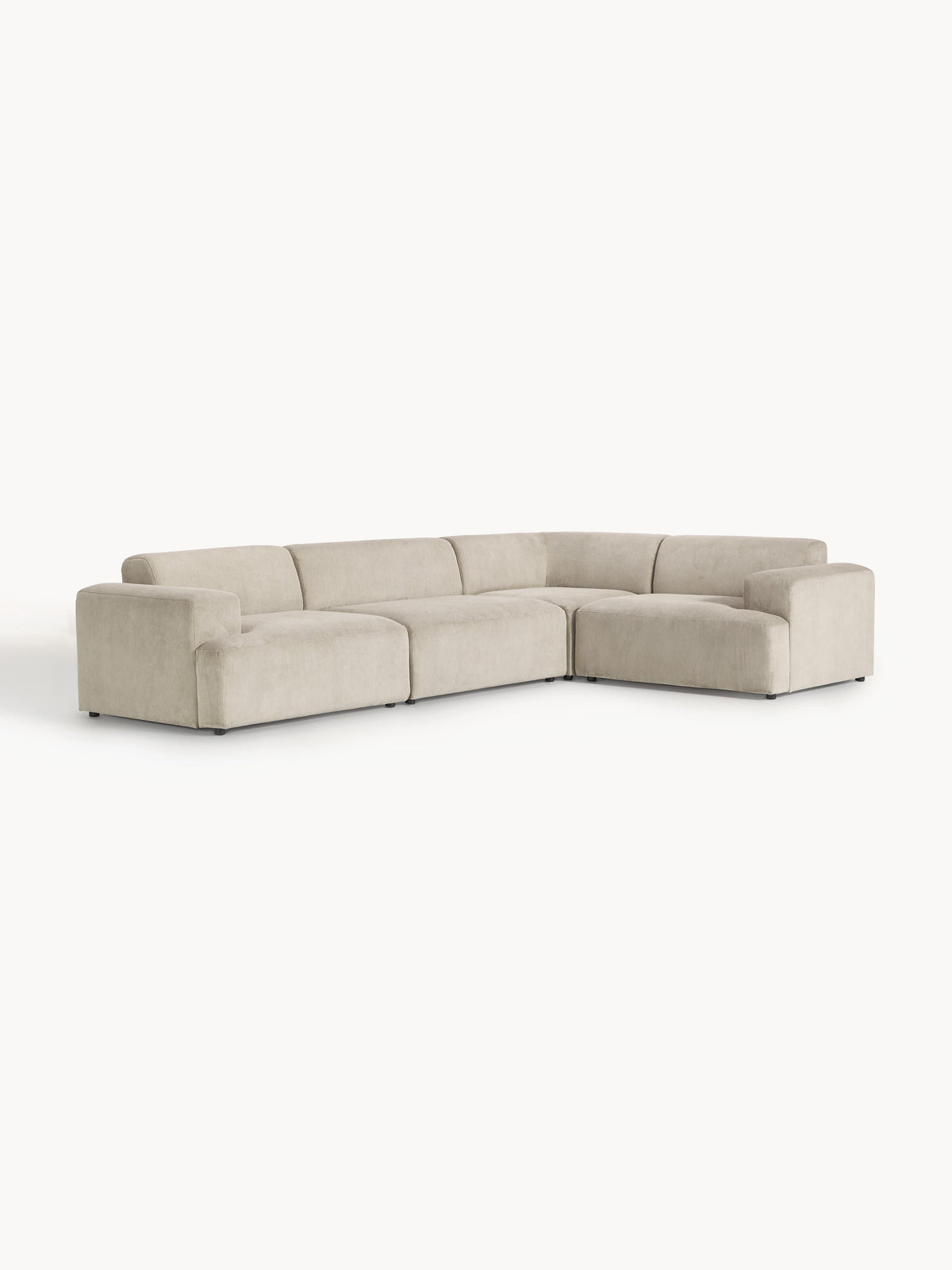 Melva Large Corduroy Corner Sofa (4-seater)