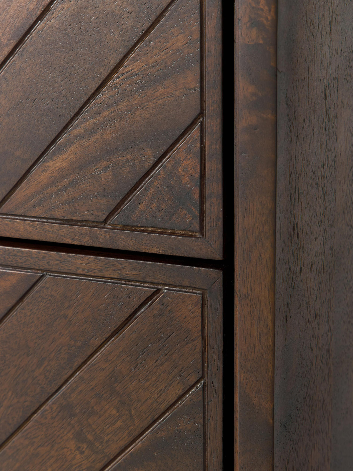 Luca Mango Wood Dresser with Herringbone Pattern