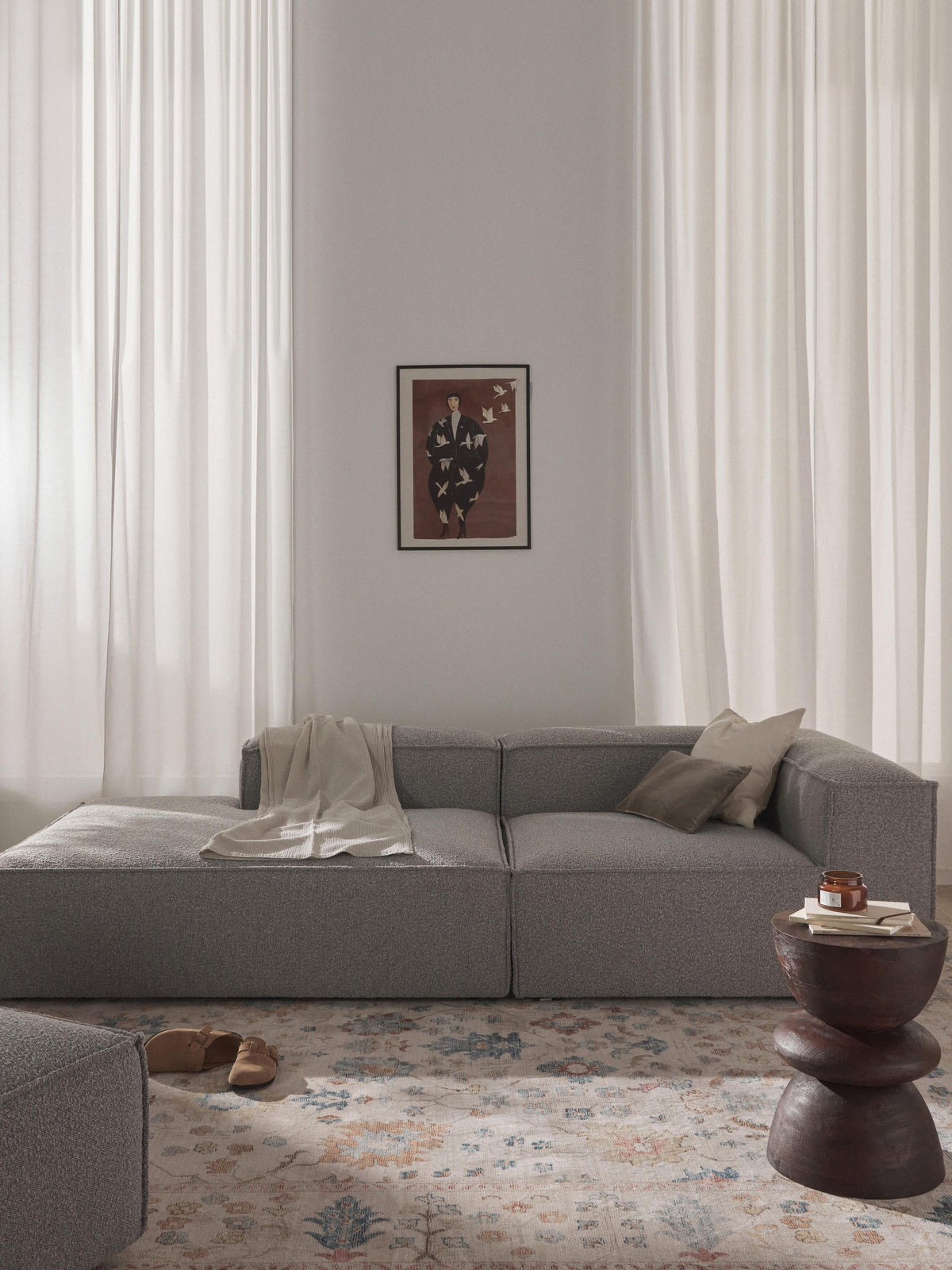 Lennon Bouclé Modular Ottoman