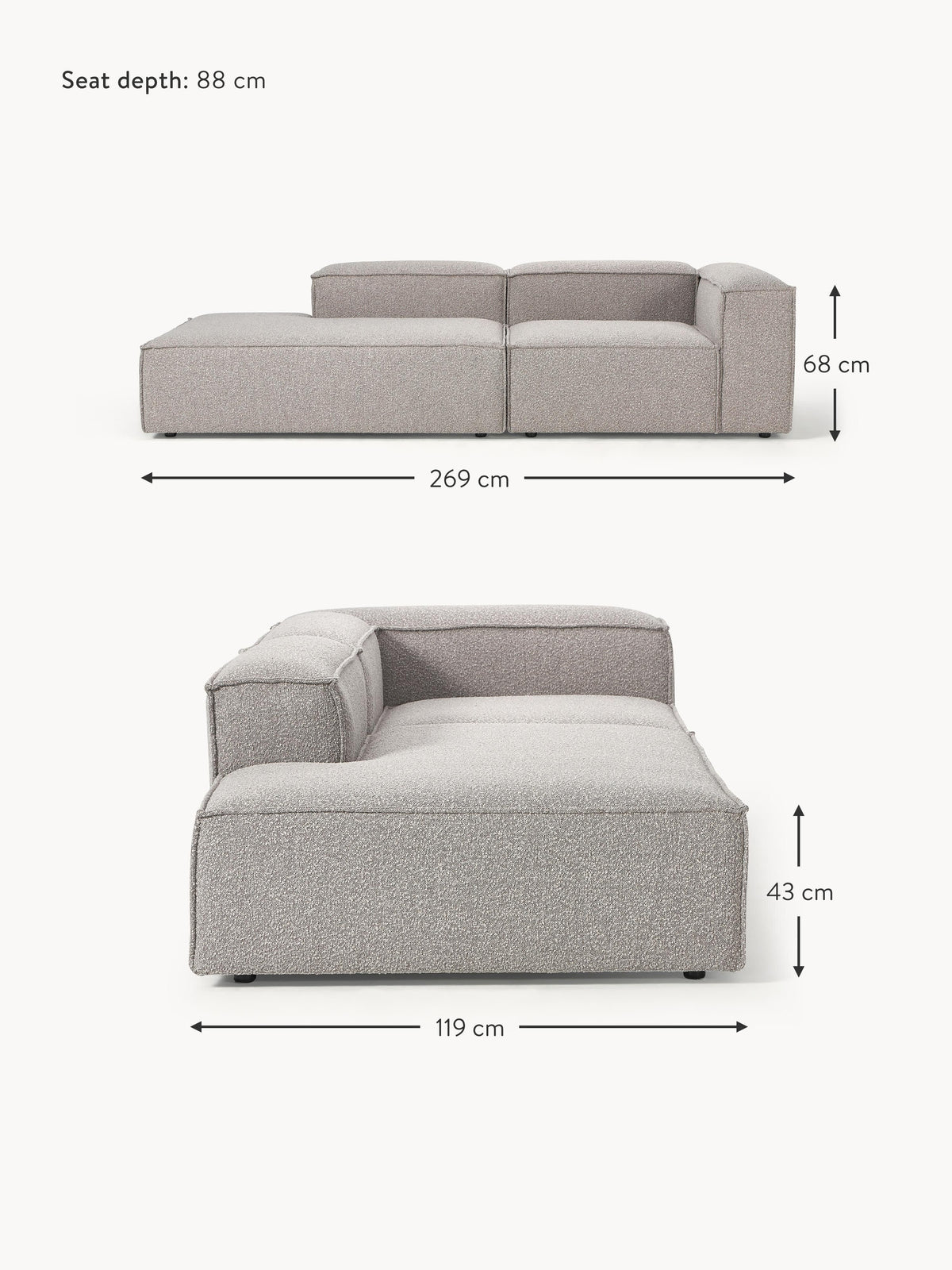 Lennon Bouclé Modular Ottoman