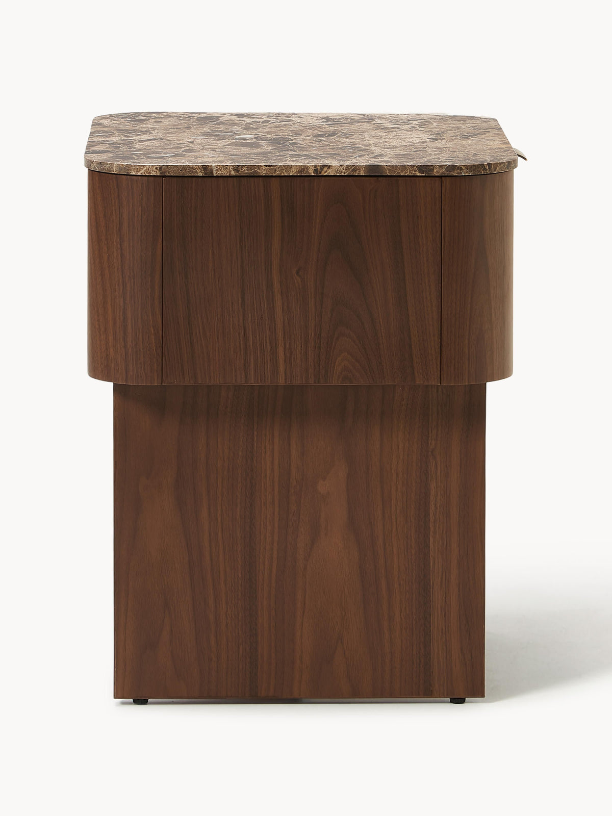 Zumi Wooden Bedside Table with Marble Top