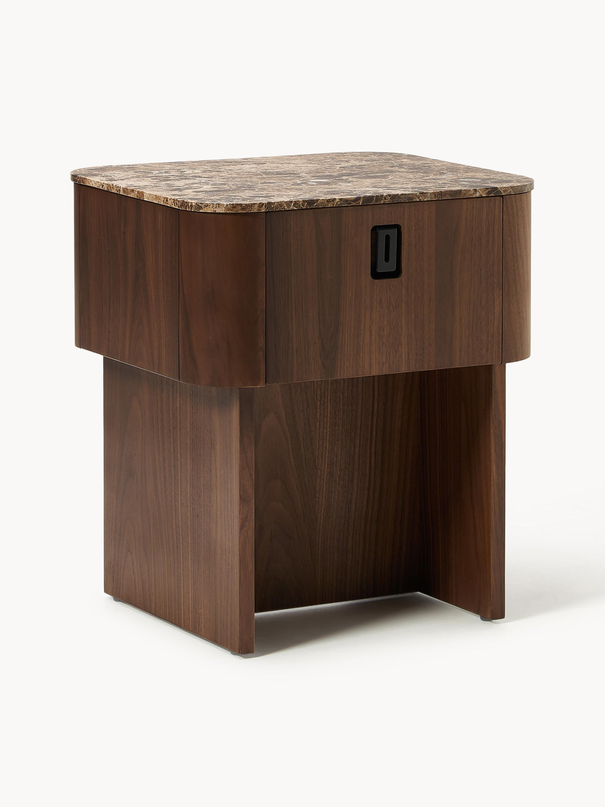Zumi Wooden Bedside Table with Marble Top