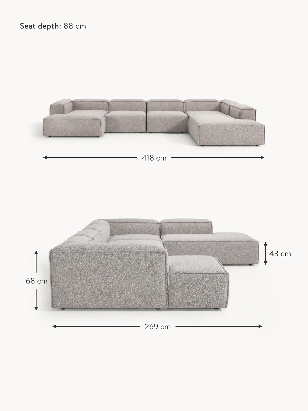 Lennon XL Bouclé Modular Sofa