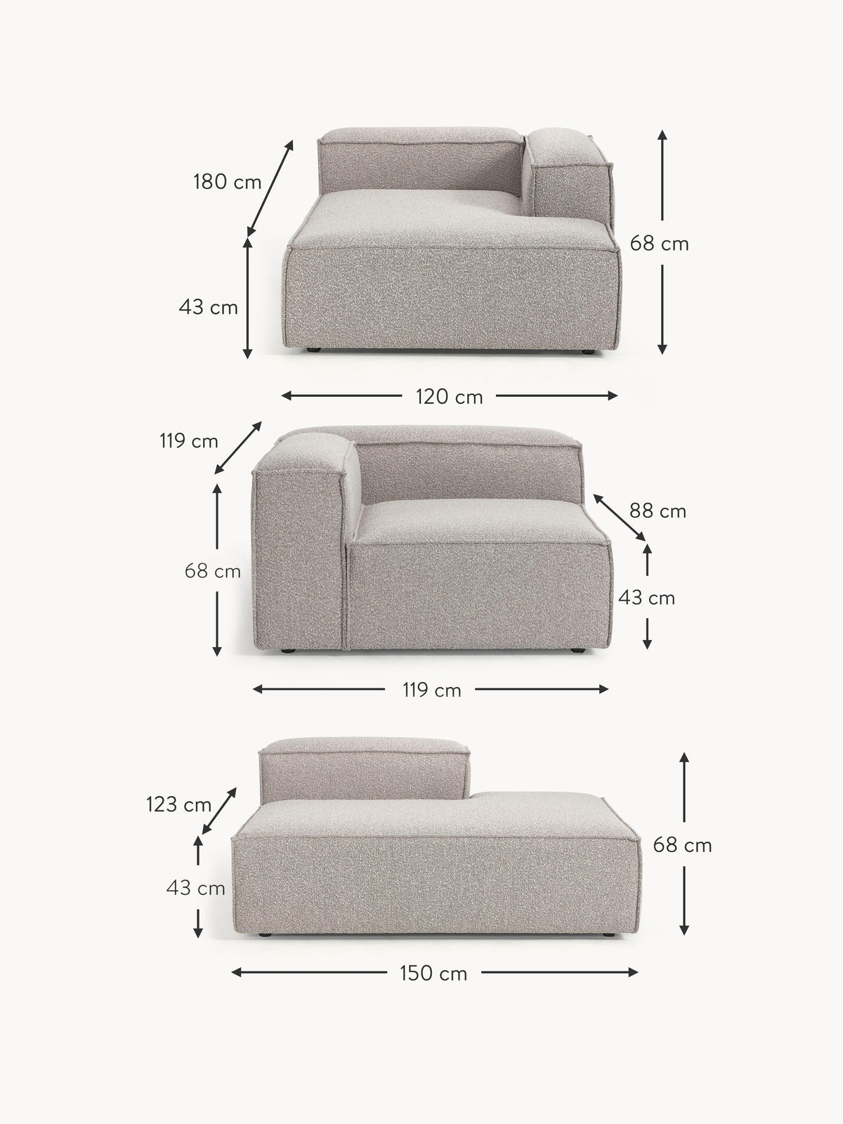 Lennon XL Bouclé Modular Sofa