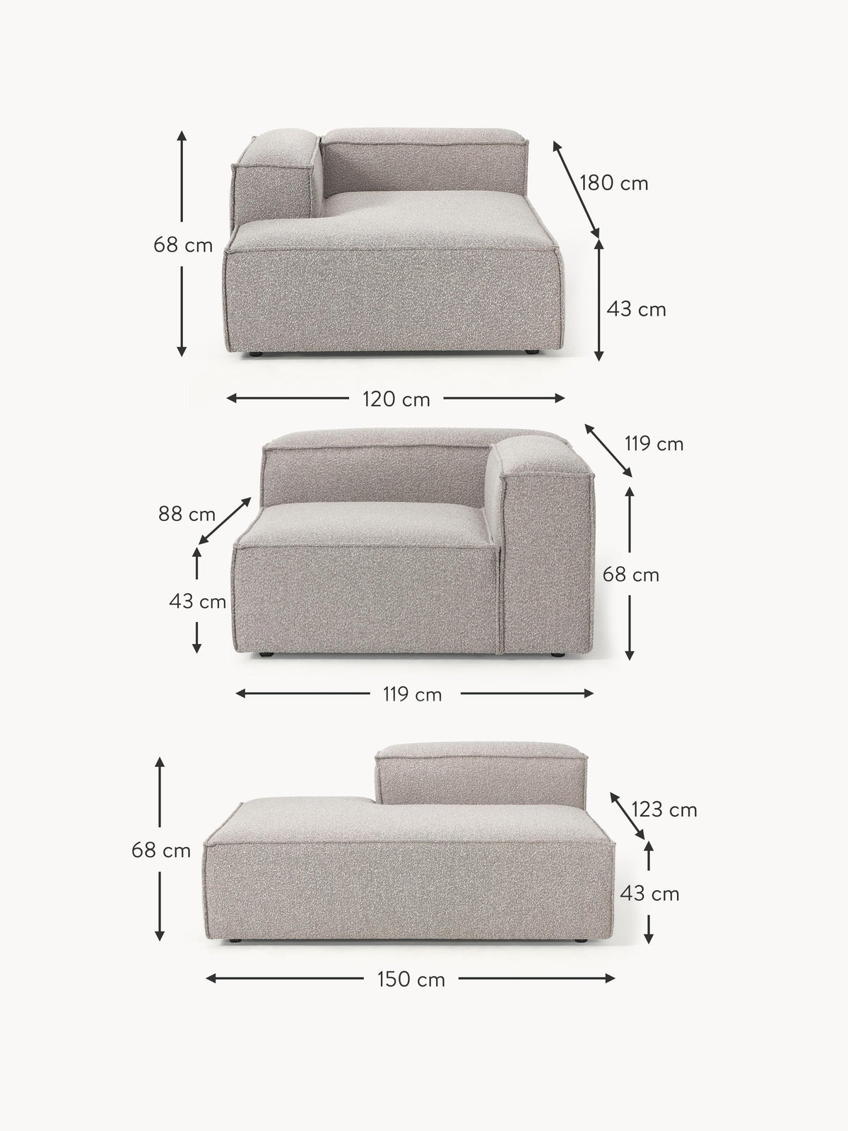 Lennon XL Bouclé Modular Sofa