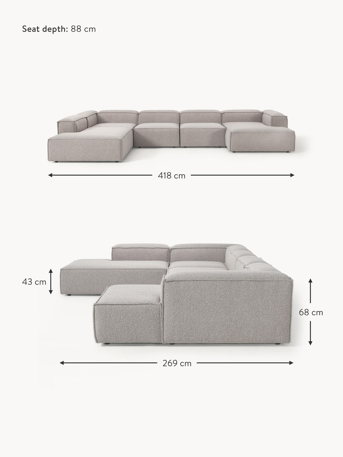 Lennon XL Bouclé Modular Sofa