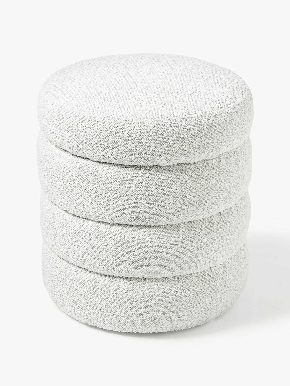 Alto Bouclé Upholstered Stool with Storage Space