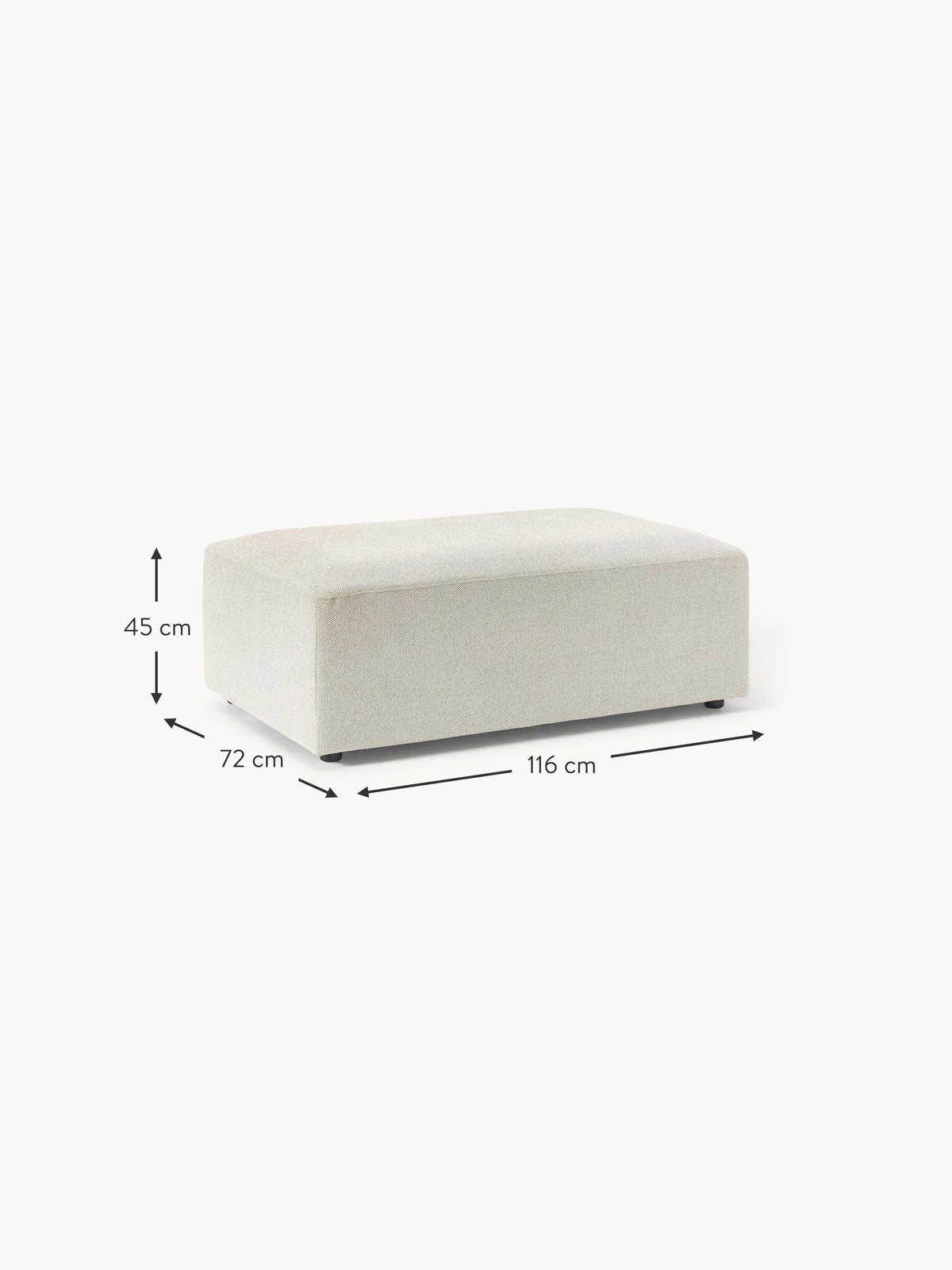 Melva XL Ottoman, W 116 x D 72 cm