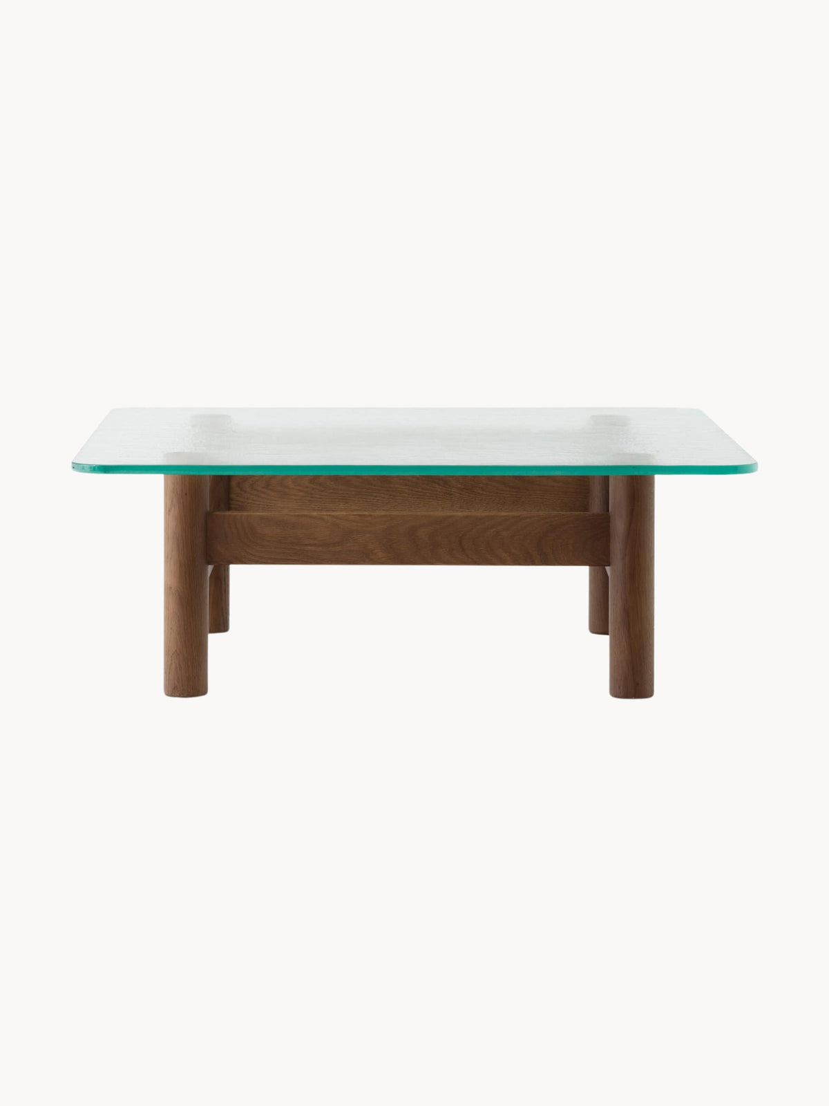 Brasilia Oak Wood Coffee Table with Glass Top