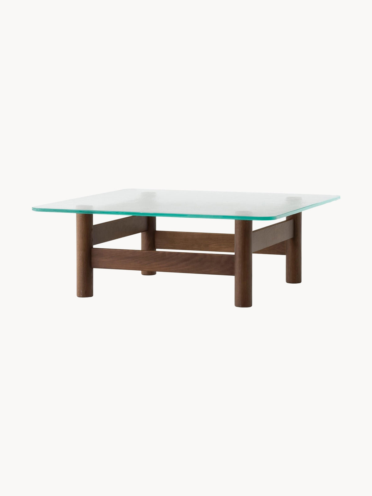 Brasilia Oak Wood Coffee Table with Glass Top