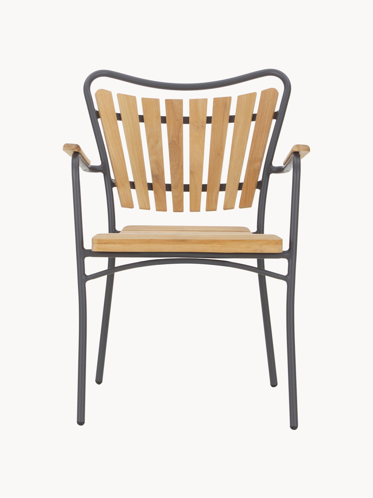 Ellen Teak Wood Garden Chairs, Set of 2