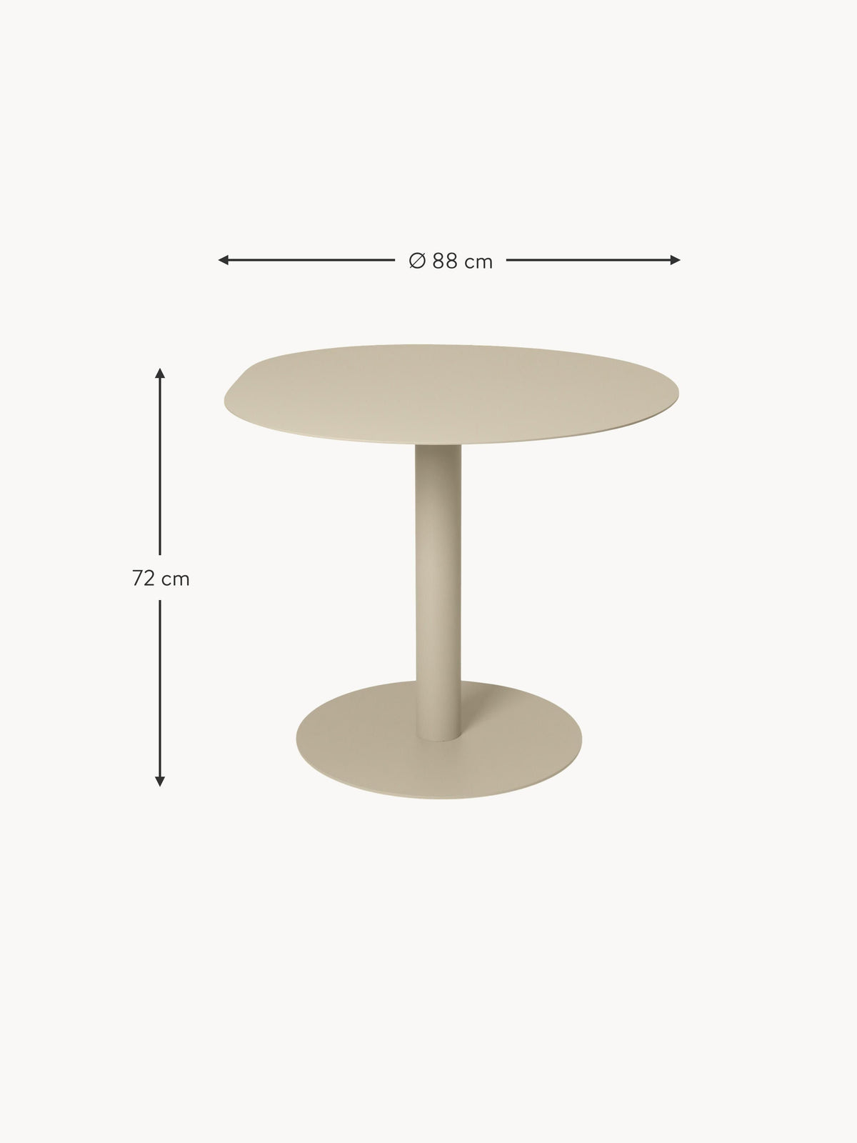 Pond Organic Shape Dining Table, Ø 88 cm
