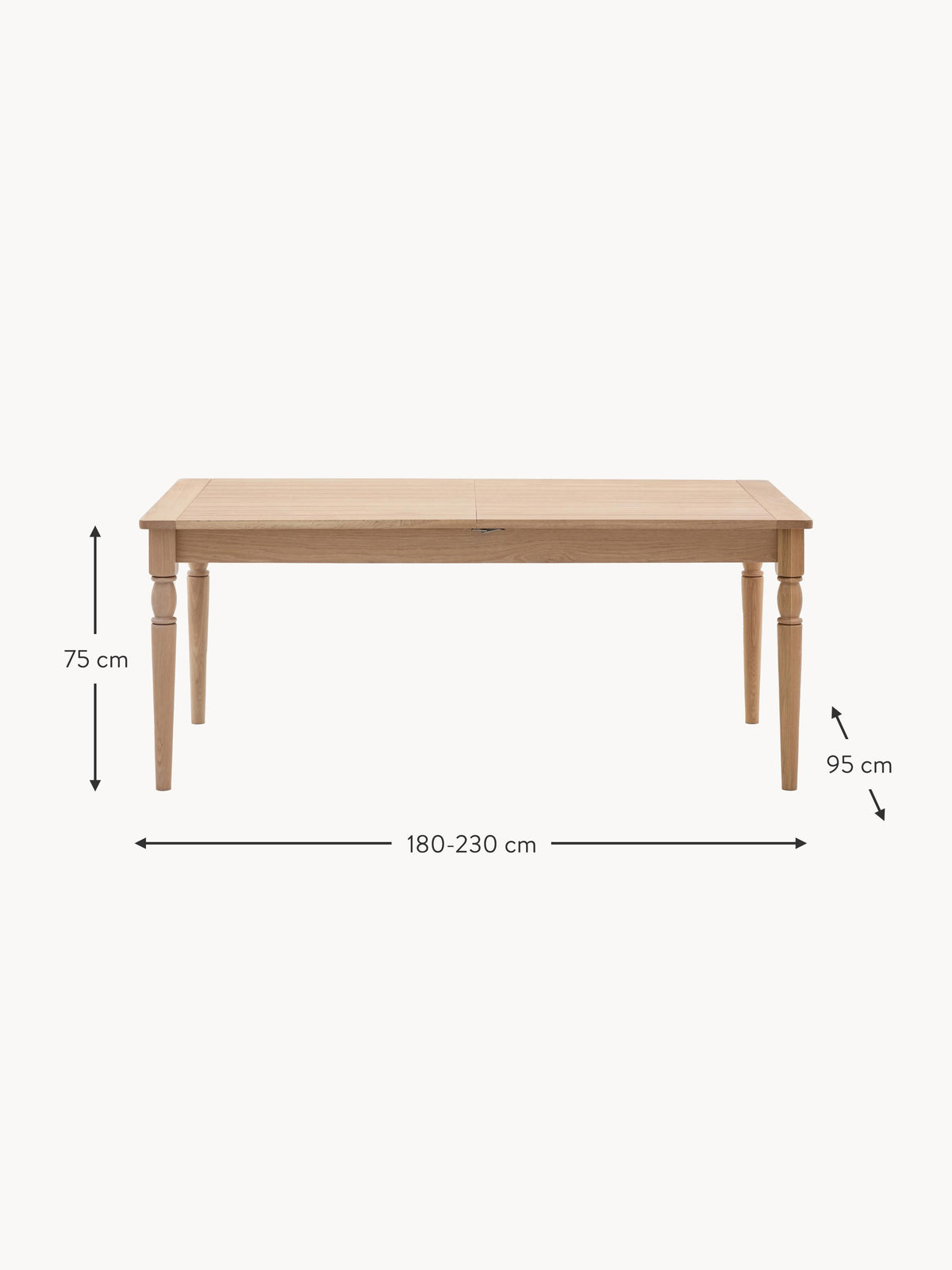 Eton Handmade Wooden Dining Table, 180 - 230 X 95 cm