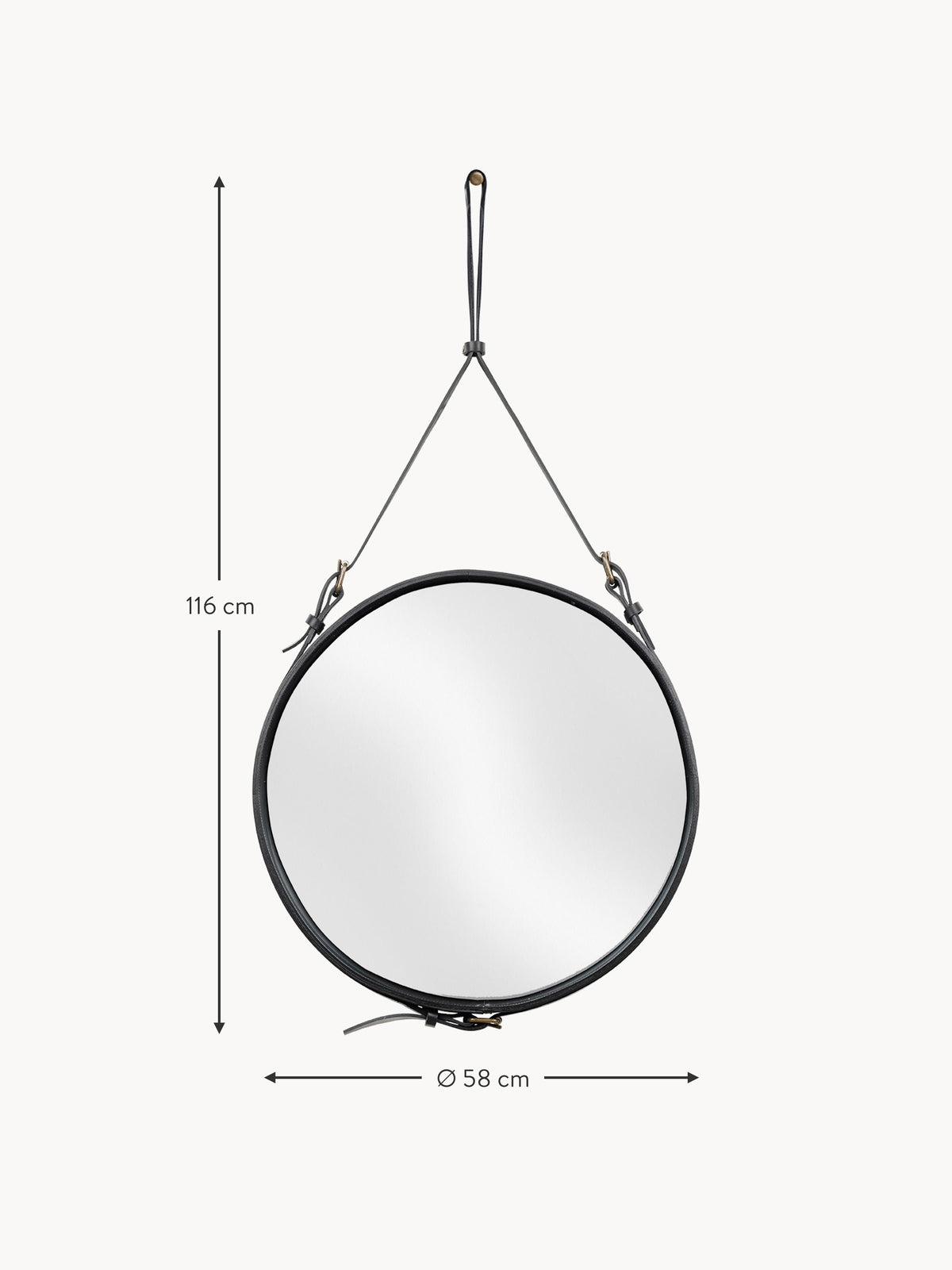 Adnet Round Wall Mirror, in various sizes