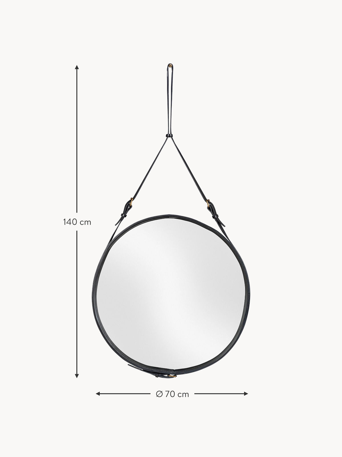 Adnet Round Wall Mirror, in various sizes