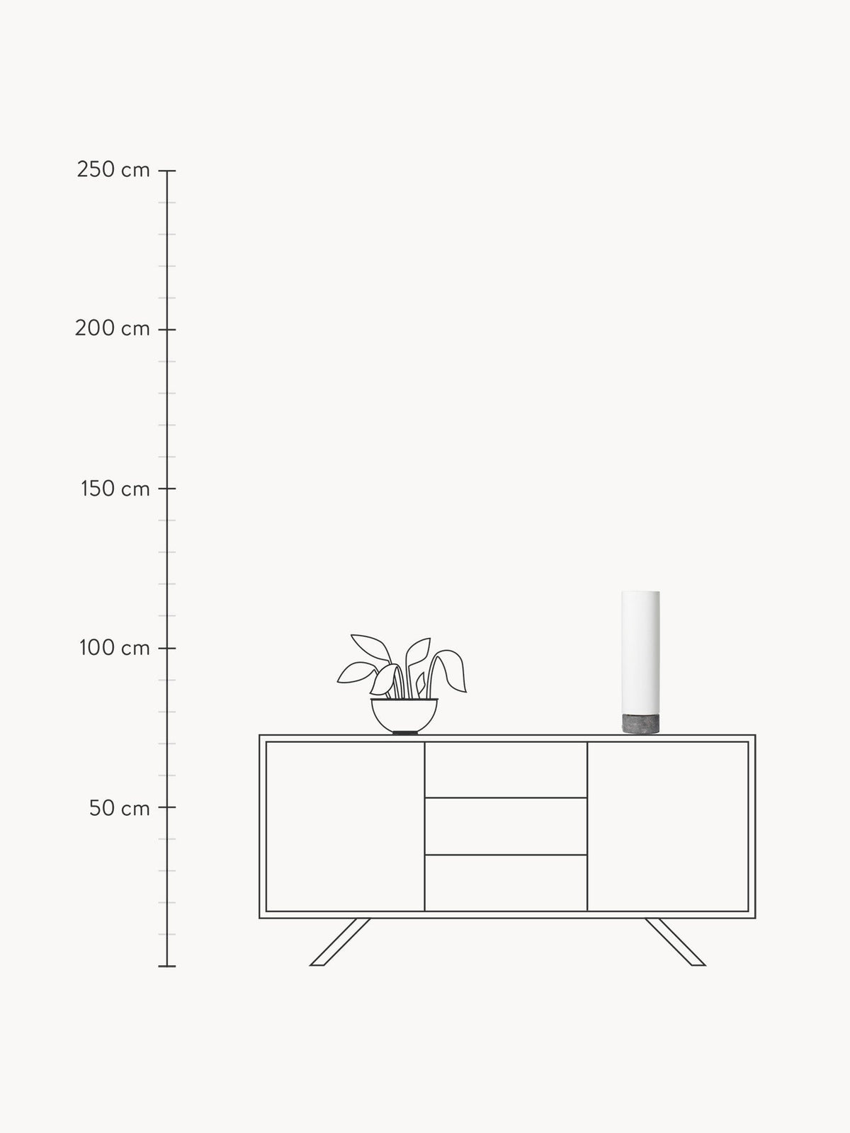 Unbound Dimmable LED Floor Lamp with Marble Base, in various sizes
