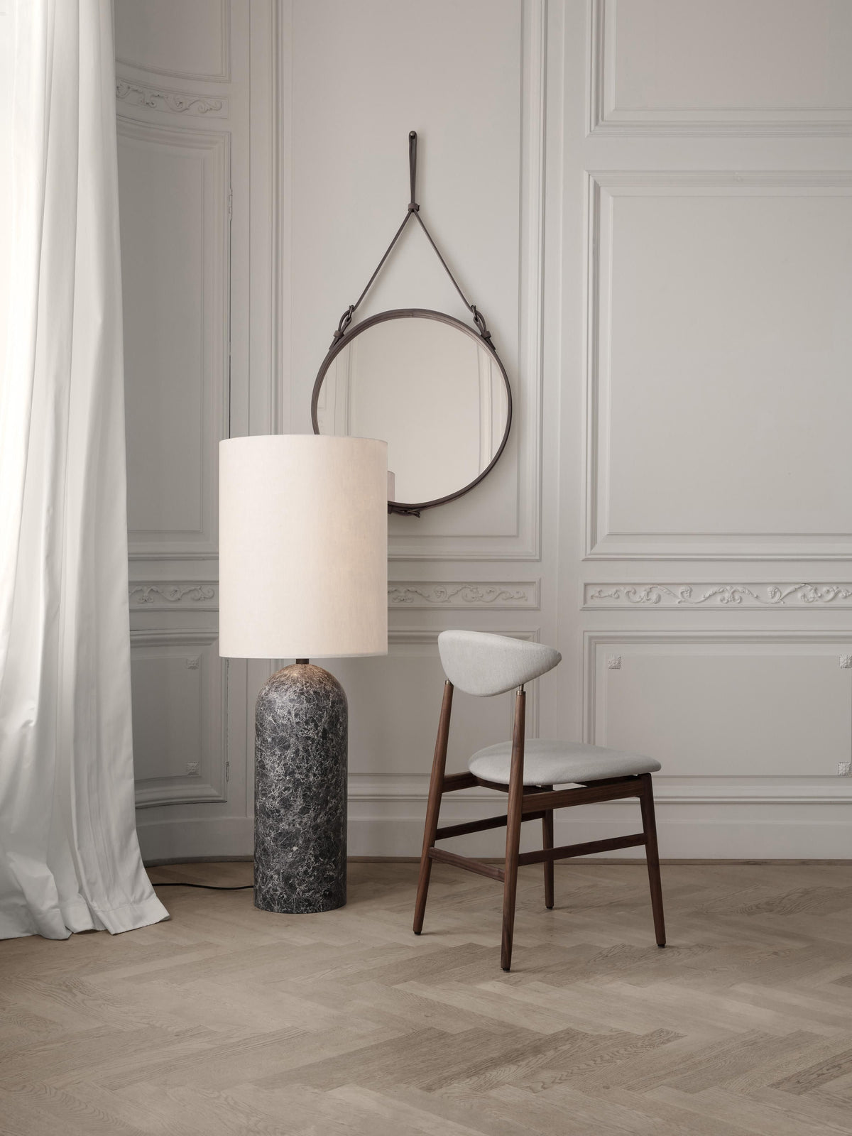 Adnet Round Wall Mirror, Various Sizes