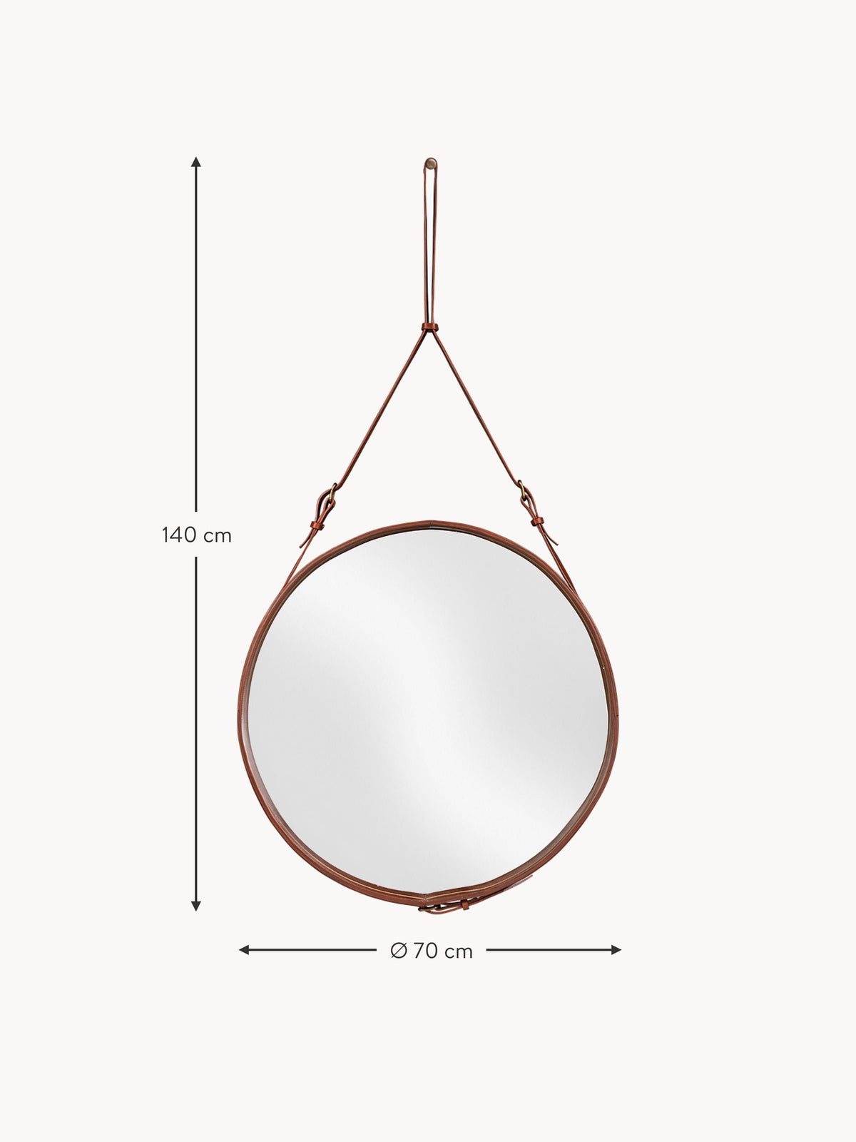 Adnet Round Wall Mirror, Various Sizes
