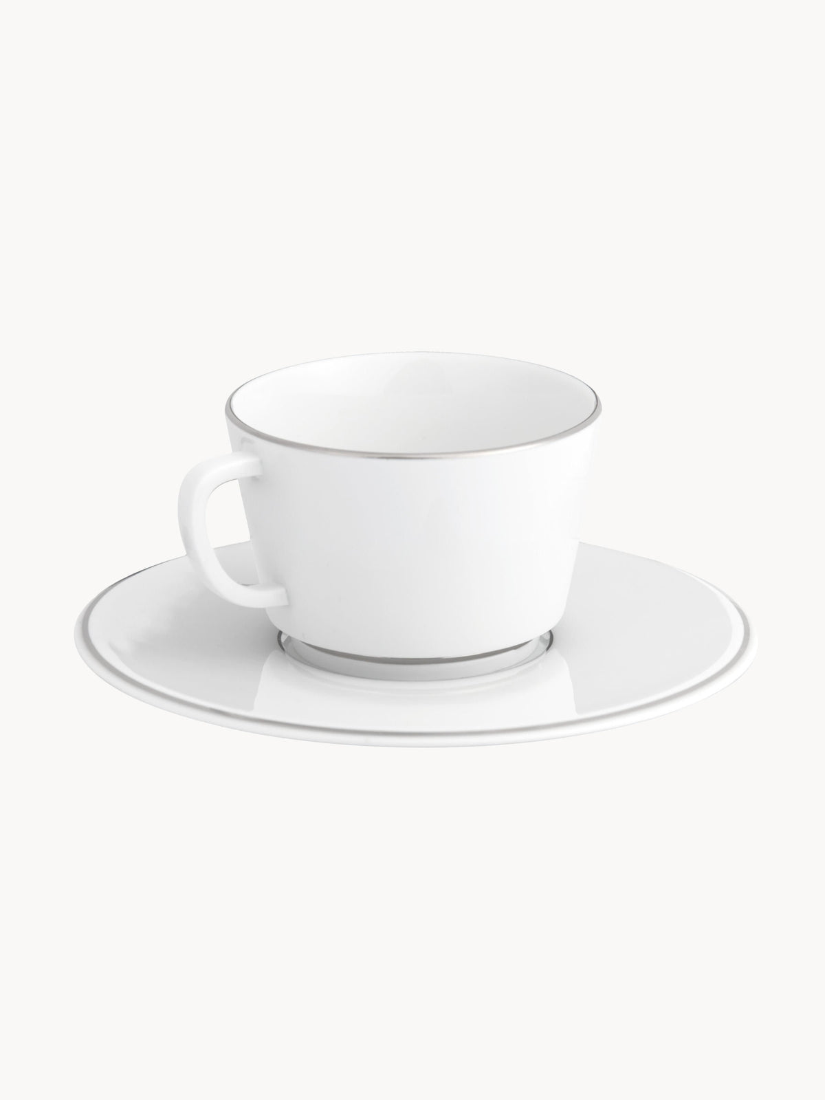 Handmade Porcelain Vitruv Coffee Cups with Saucers, Set of 2